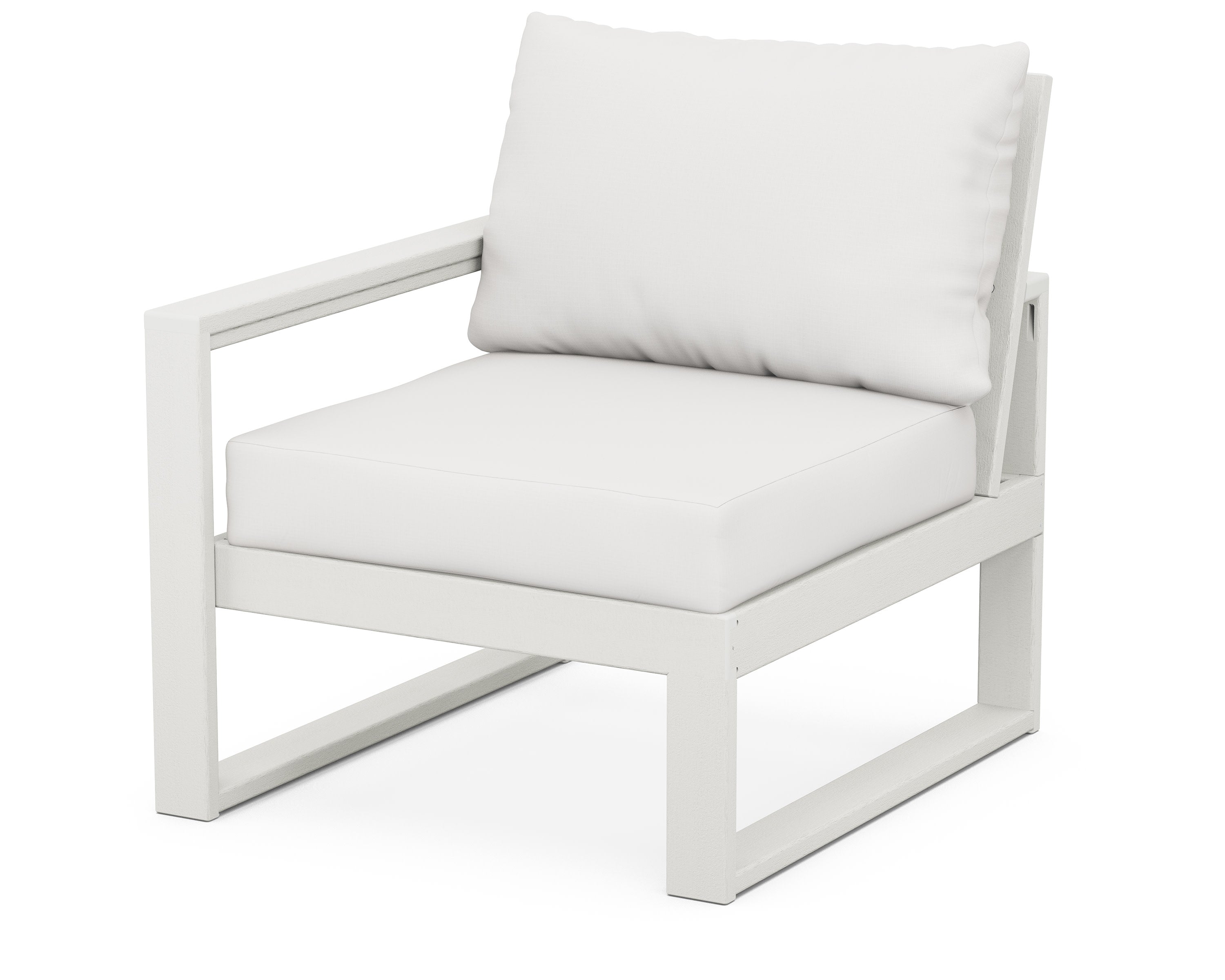EDGE Modular Left Arm Chair in Vintage White / Natural Linen