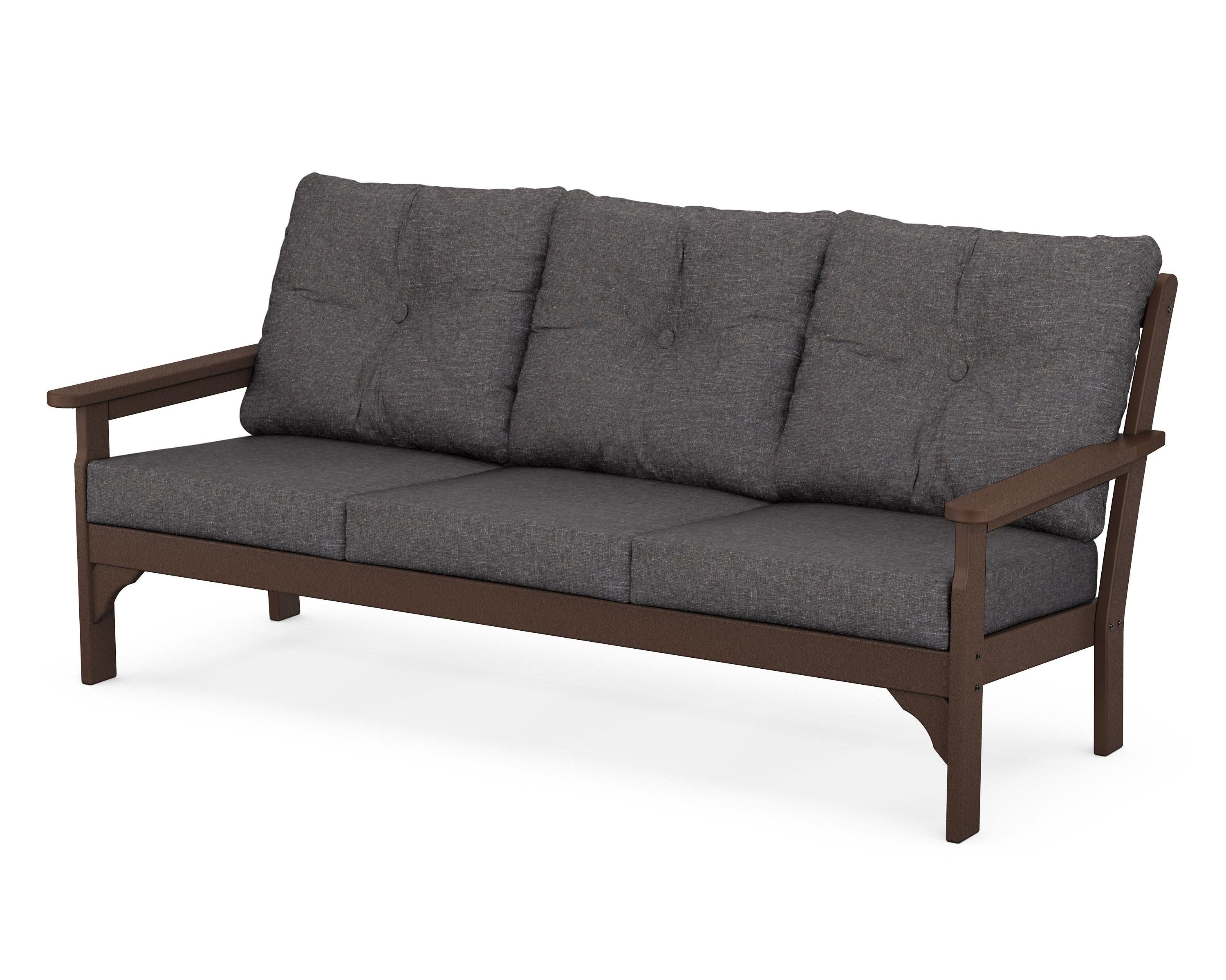 Vineyard Deep Seating Sofa in Mahogany / Ash Charcoal