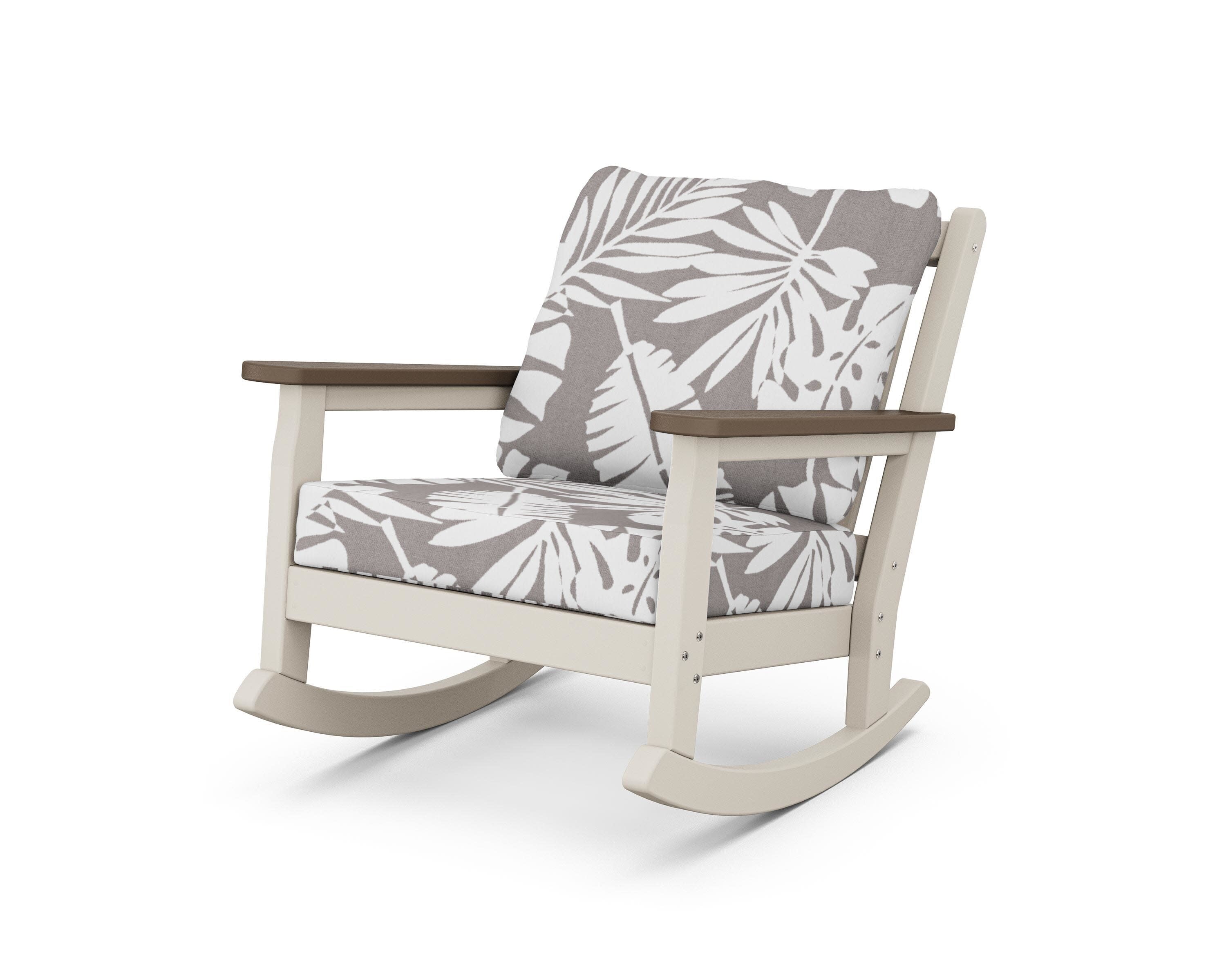 Chippendale Deep Seating Rocking Chair in Sand / Kona / Leaf Grey Mist