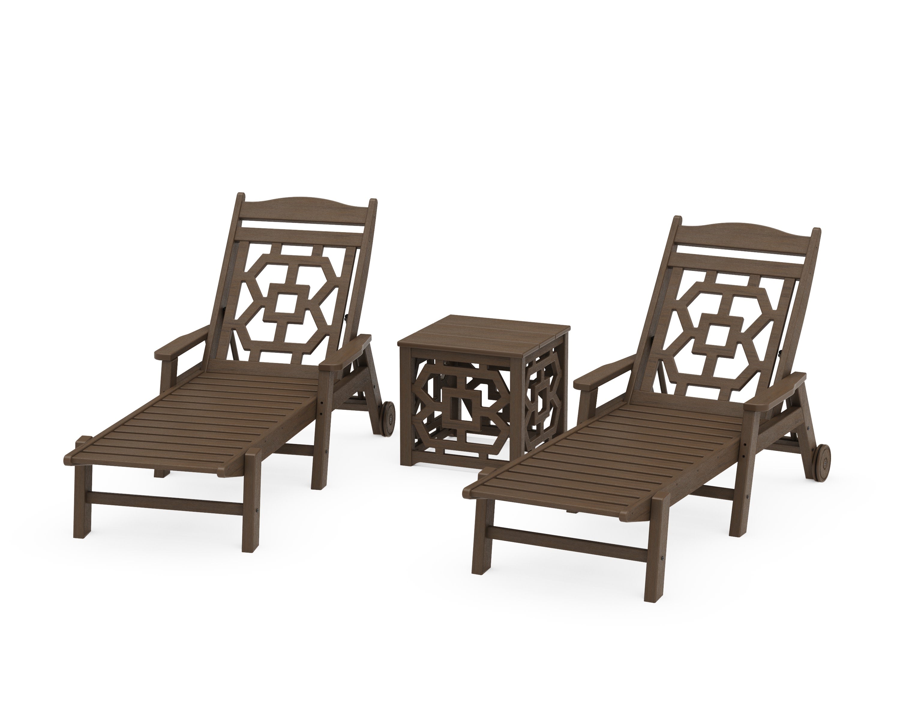 Chinoiserie 3-Piece Chaise Set in Kona