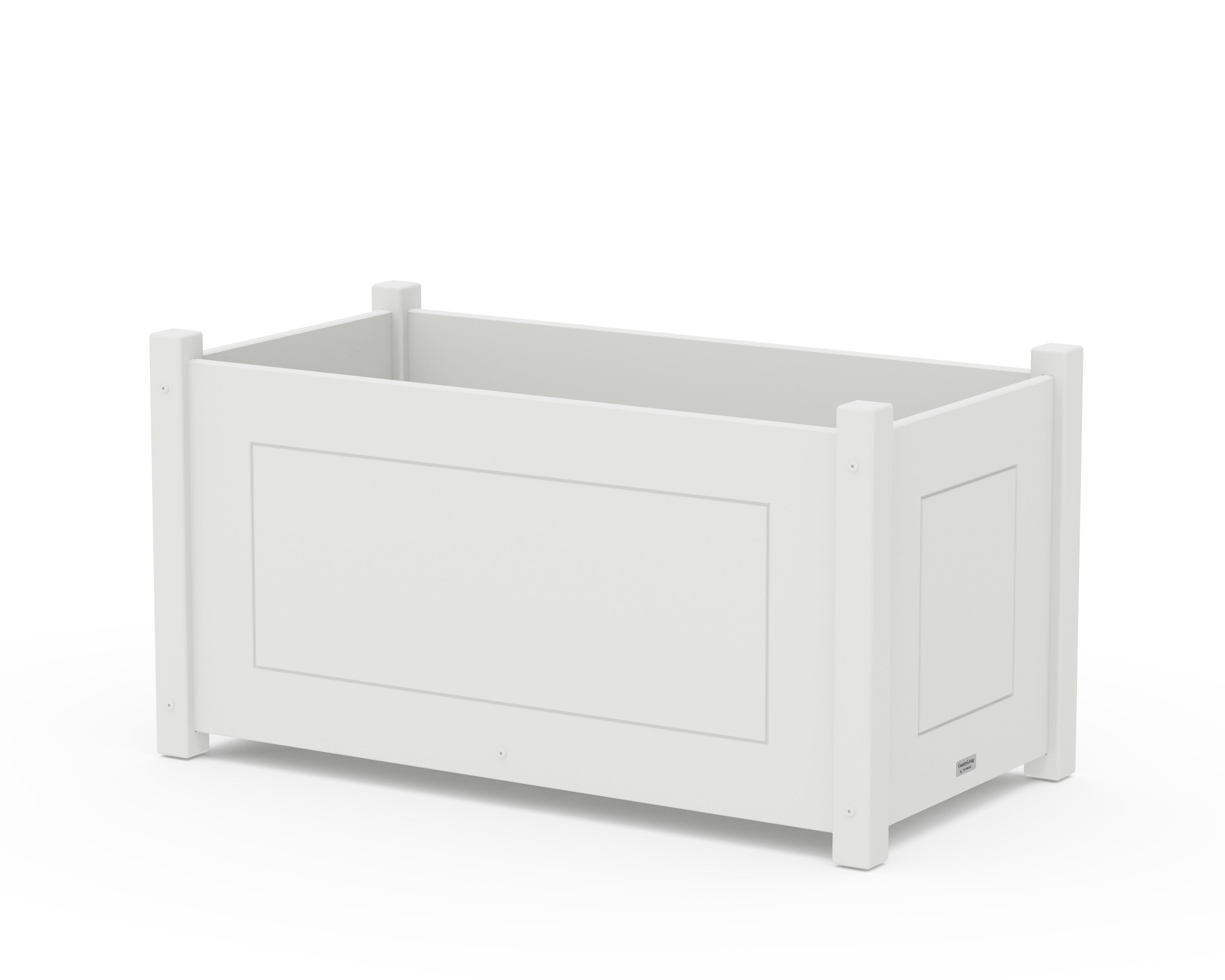 Country Living Large Rectangle Double Planter Box in White