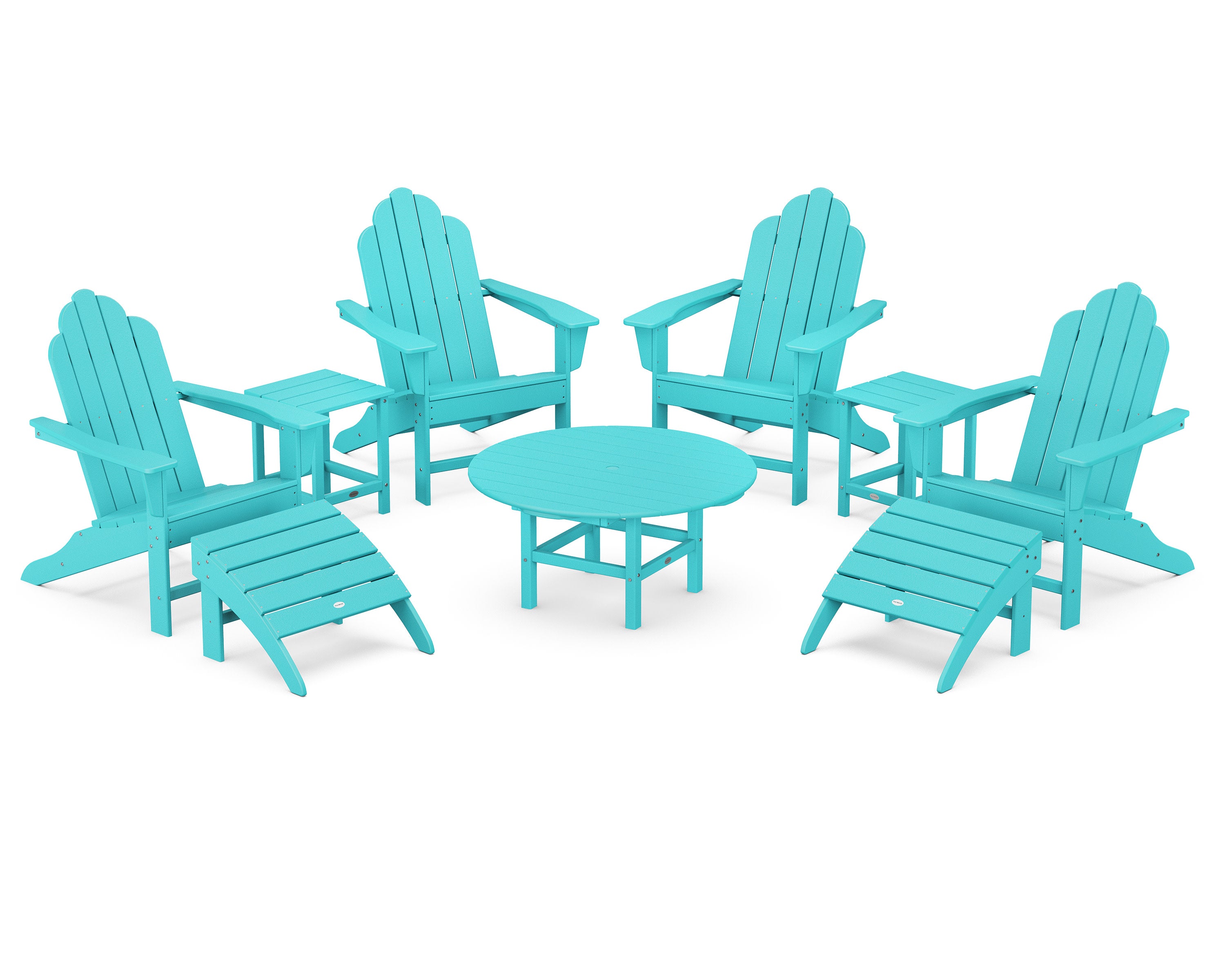 Long Island Adirondack 9-Piece Conversation Group in Aruba
