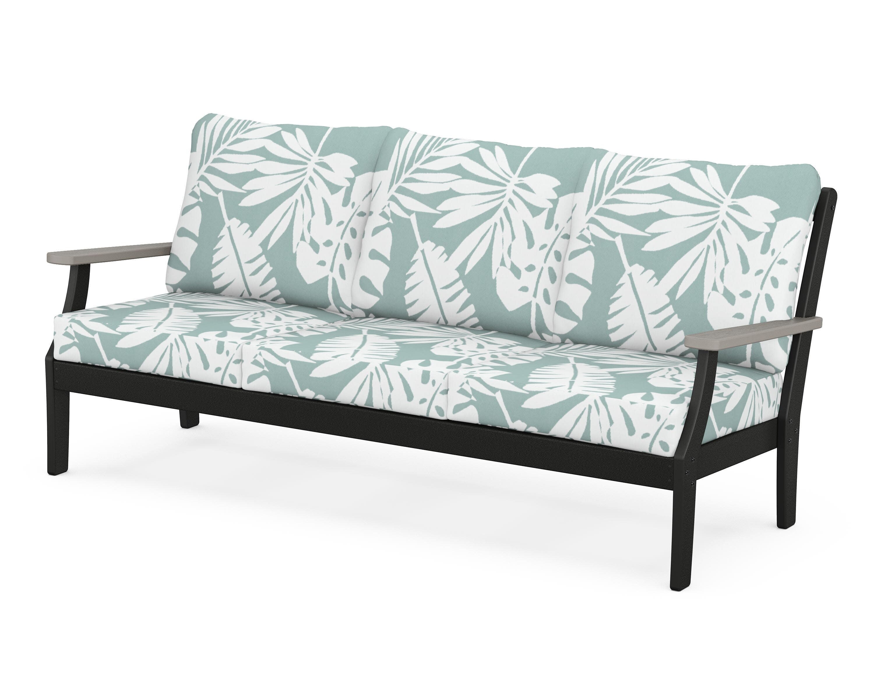 Braxton Deep Seating Sofa in Black / Driftwood / Leaf Glacier Spa