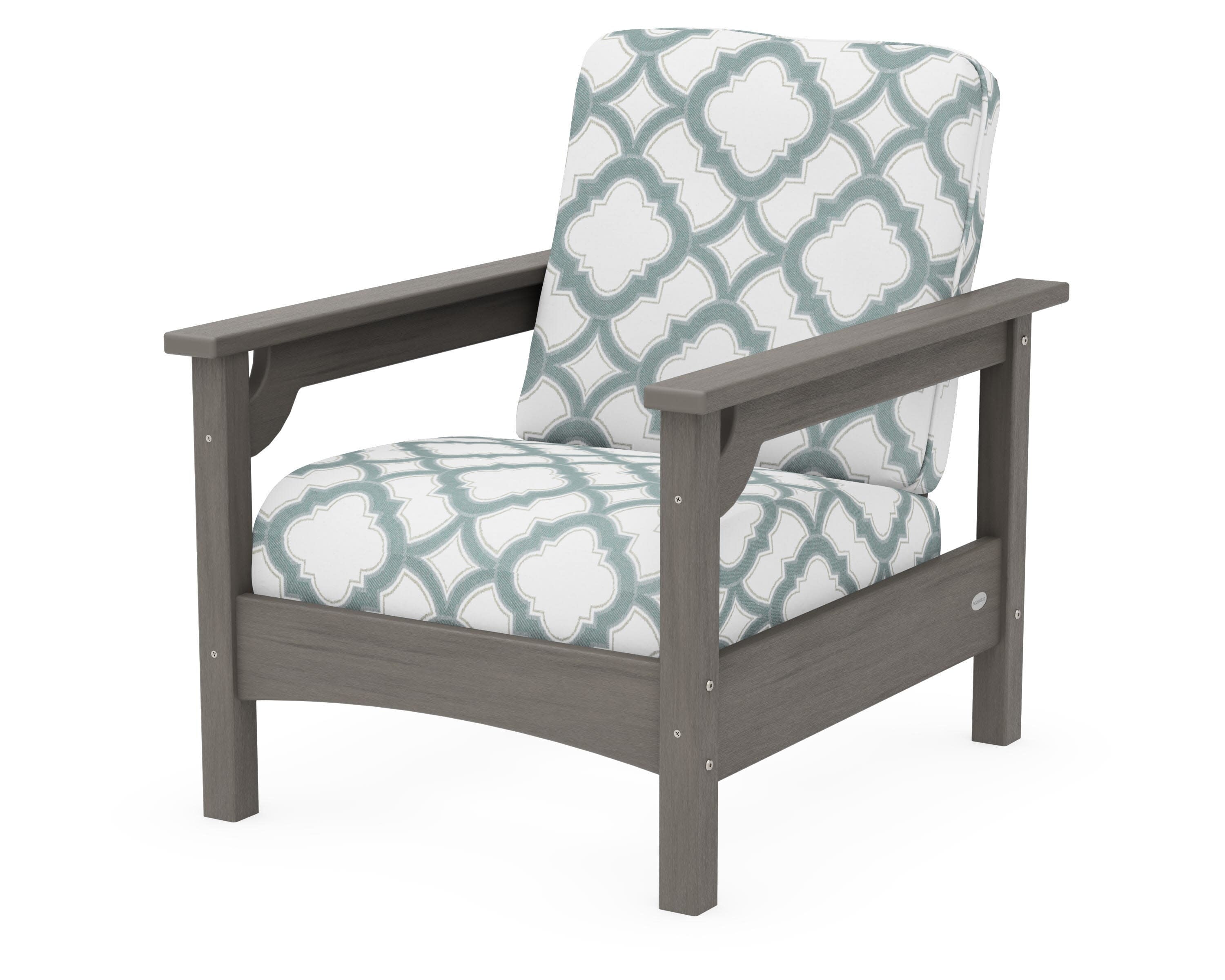 Club Chair in Driftwood / Trellis Glacier Spa