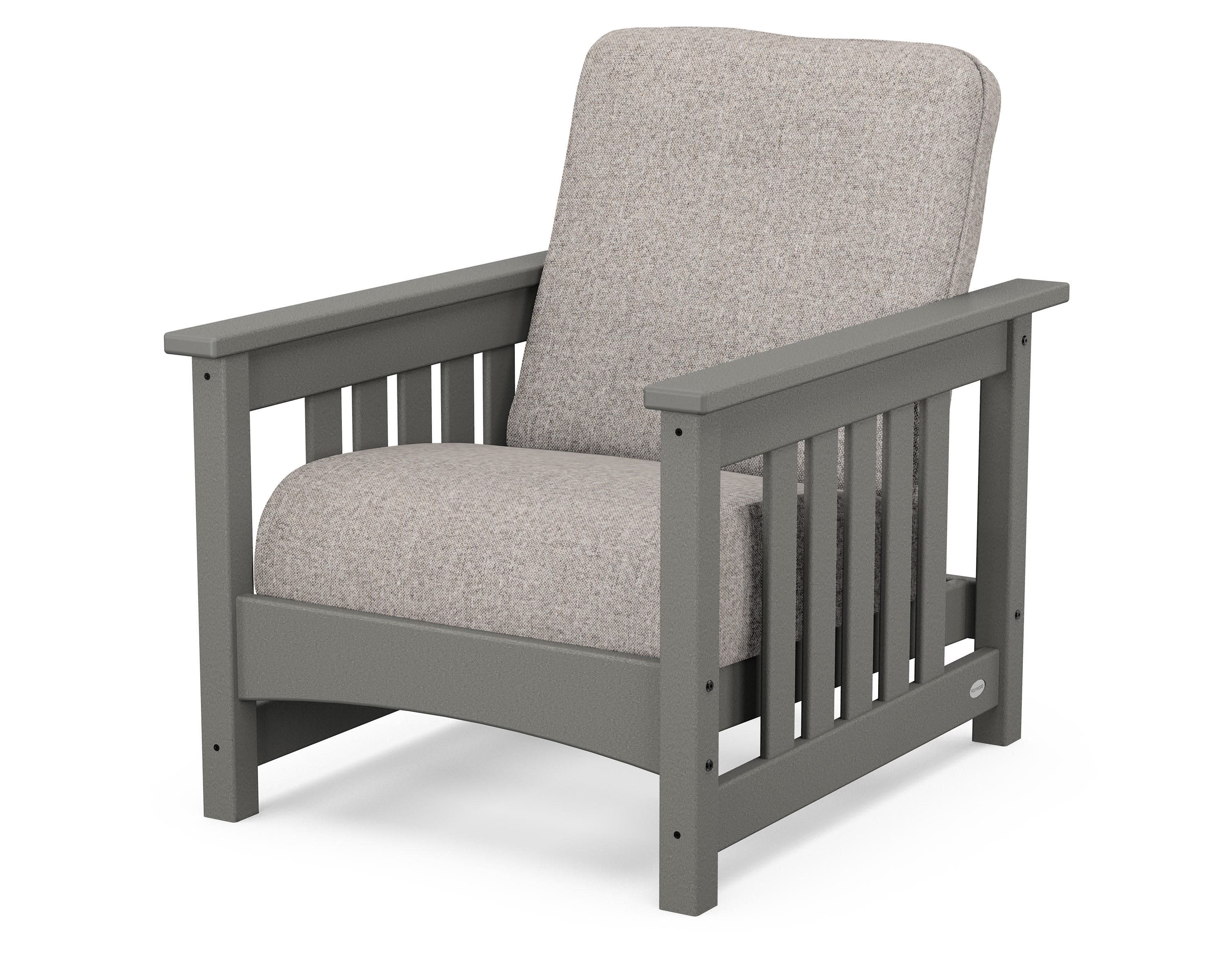 Club Mission Chair in Slate Grey / Weathered Tweed