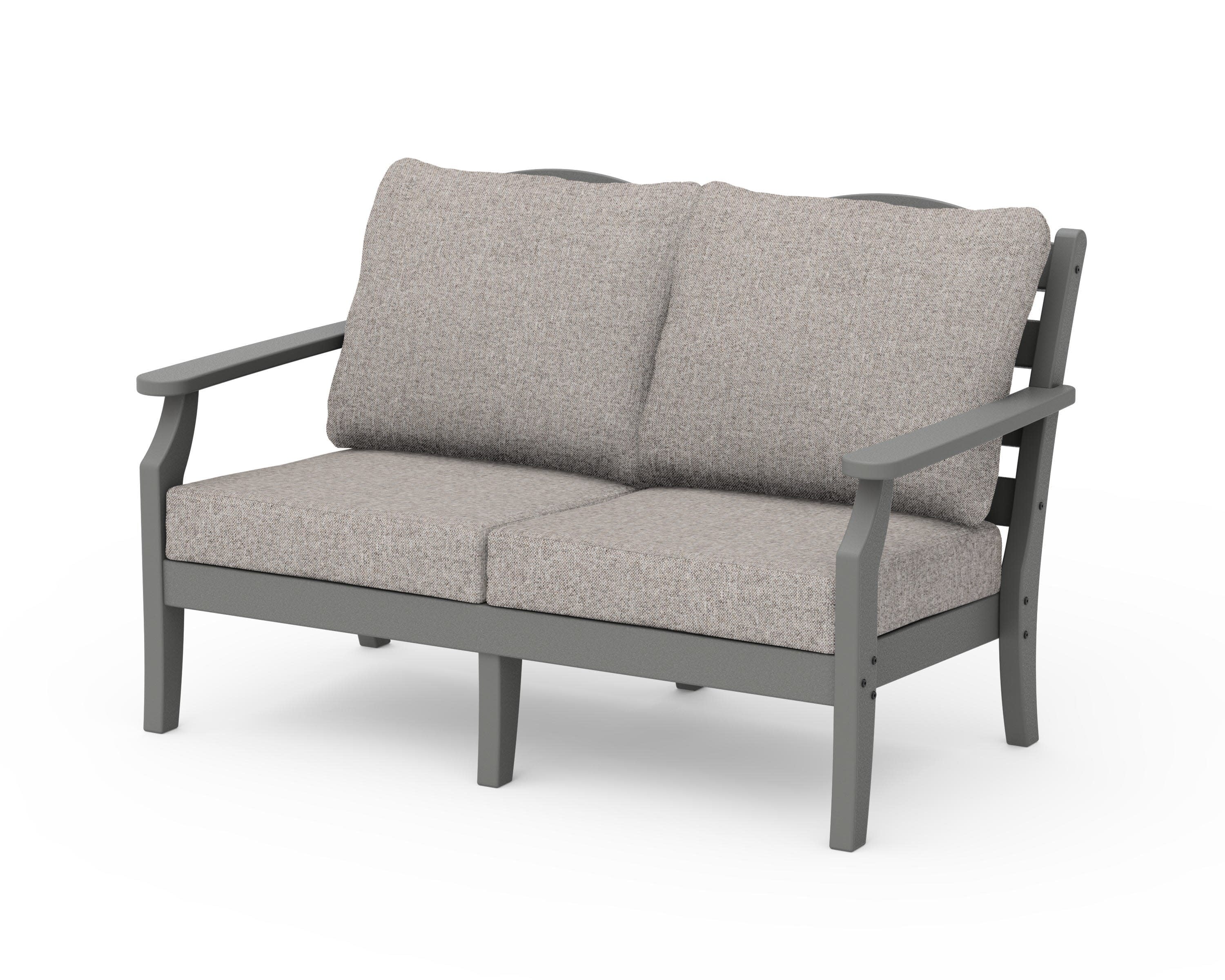 Savannah Deep Seating Loveseat in Slate Grey / Weathered Tweed