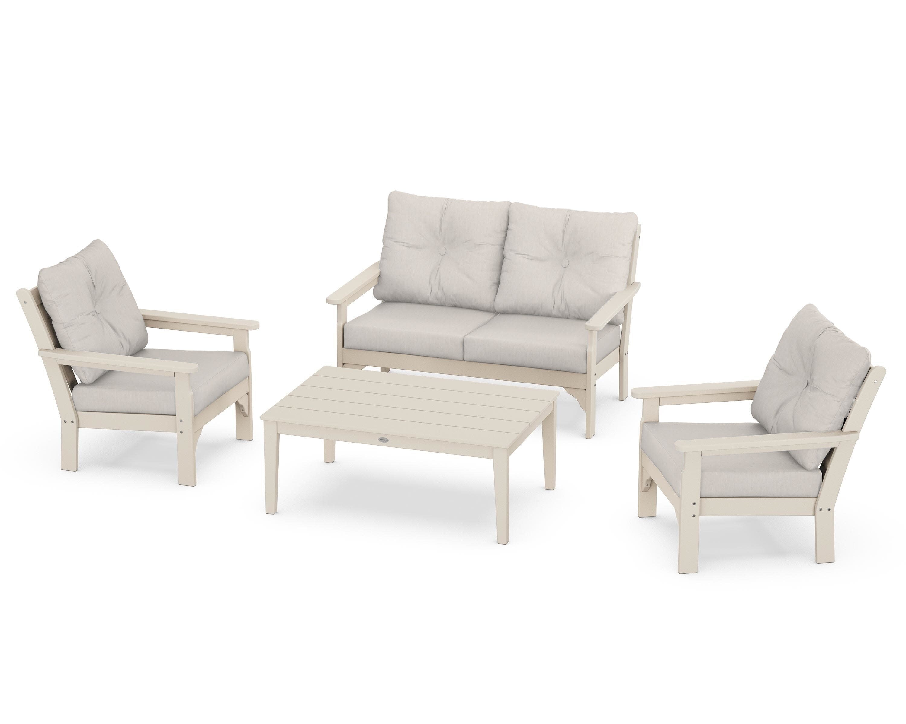 Vineyard 4-Piece Deep Seating Set in Sand / Cast Ash