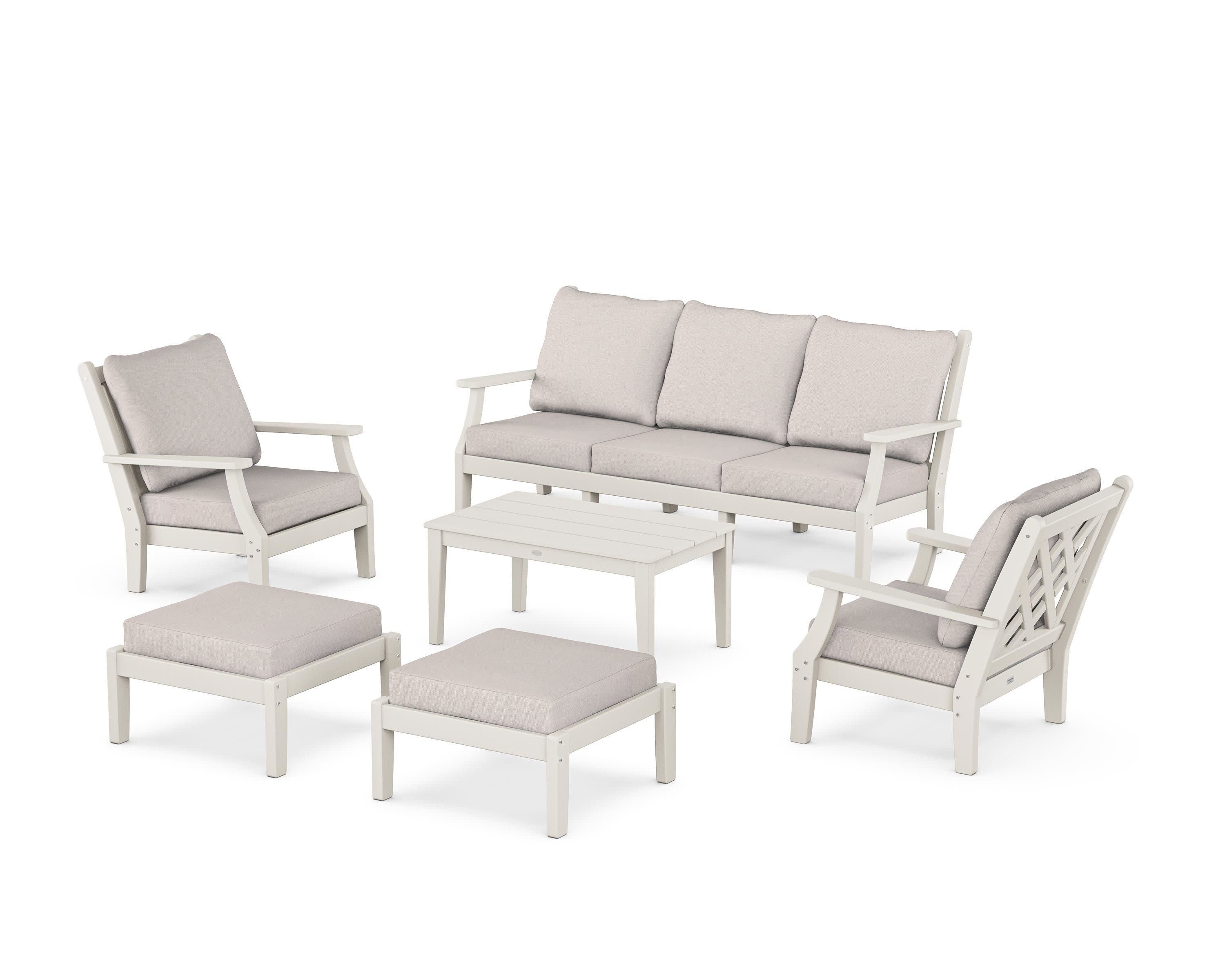 Wovendale 6-Piece Lounge Sofa Set in Sand / Dune Burlap