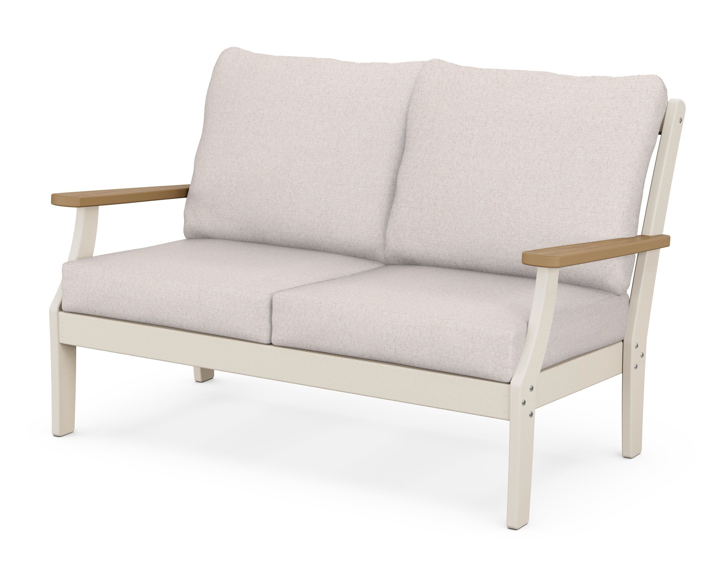 Braxton Deep Seating Loveseat in Sand / Natural / Dune Burlap