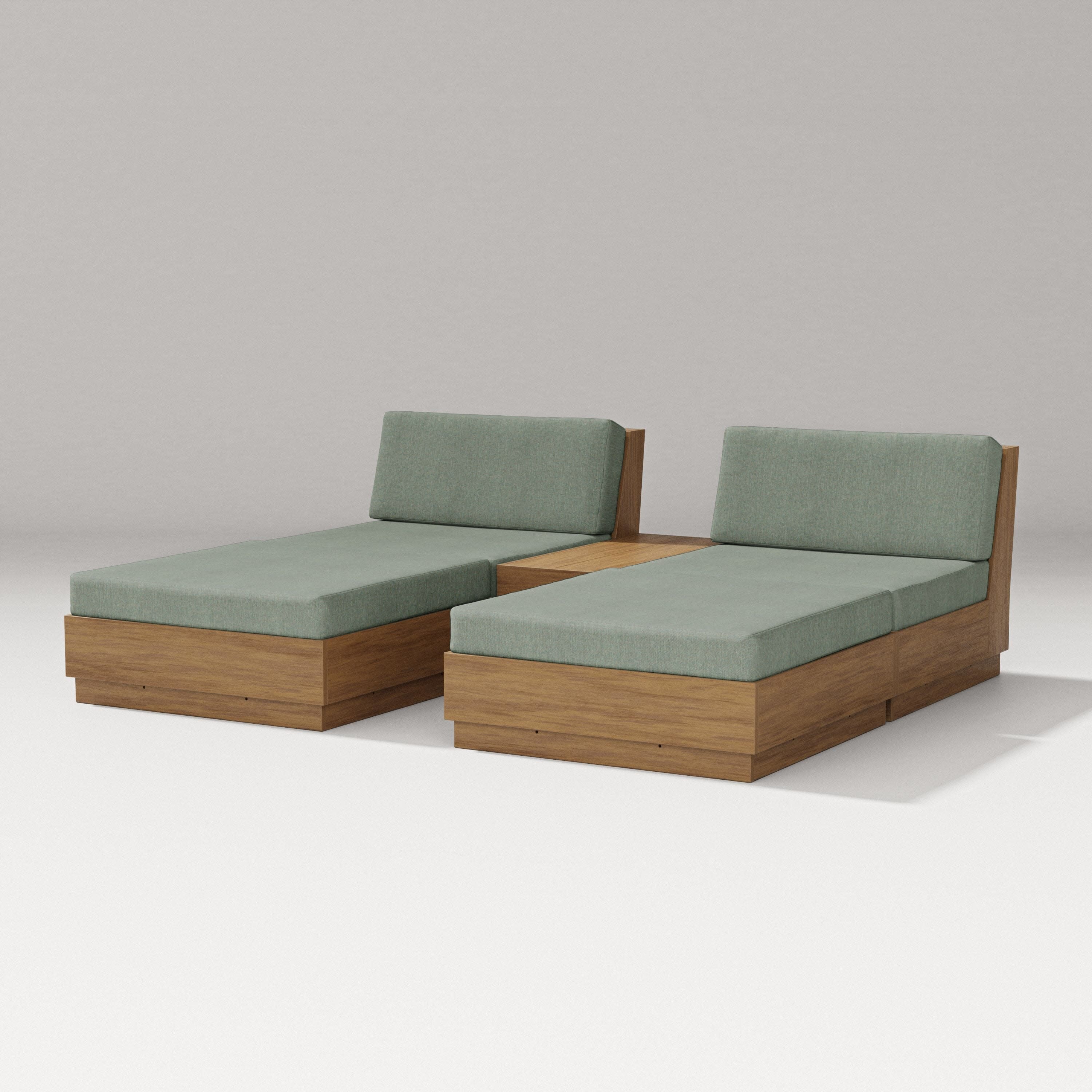 Elevate Double Chaise Set in Natural / Cast Sage