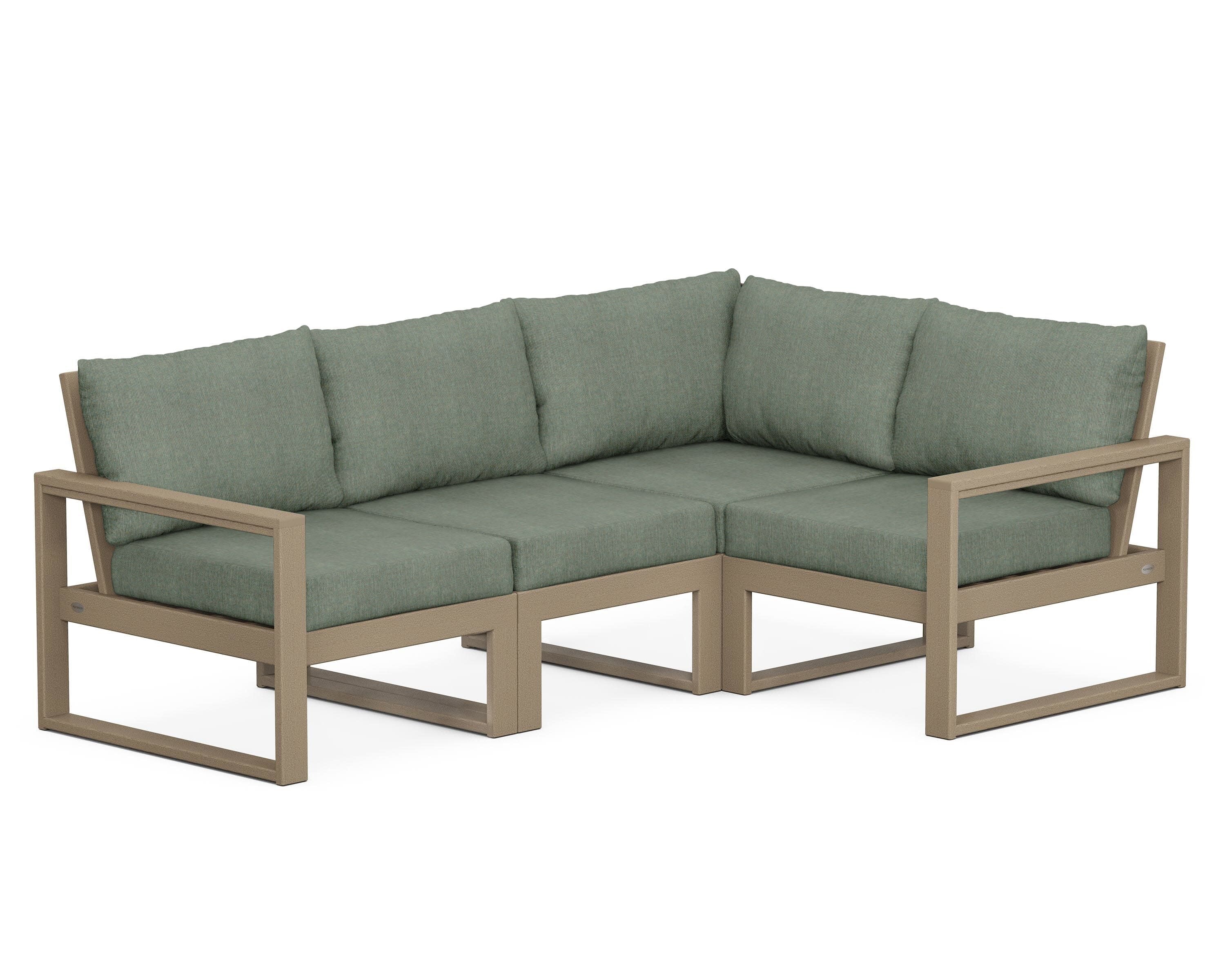 EDGE 4-Piece Modular Deep Seating Set in Vintage Sahara / Cast Sage