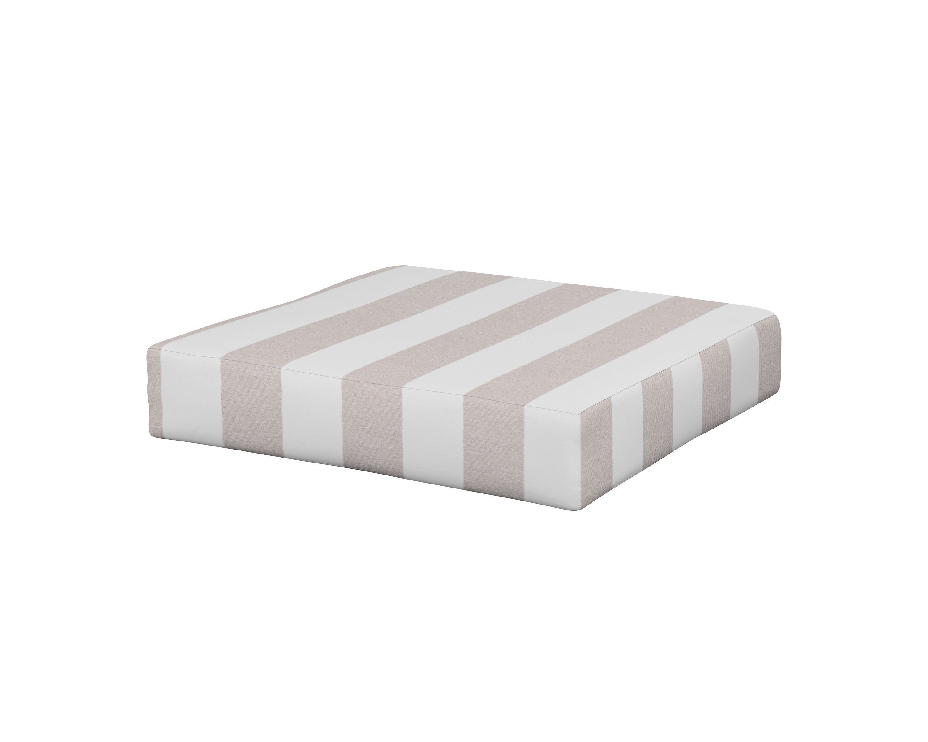 Prescott Ottoman Cushion in Cabana Stripe Dune Burlap