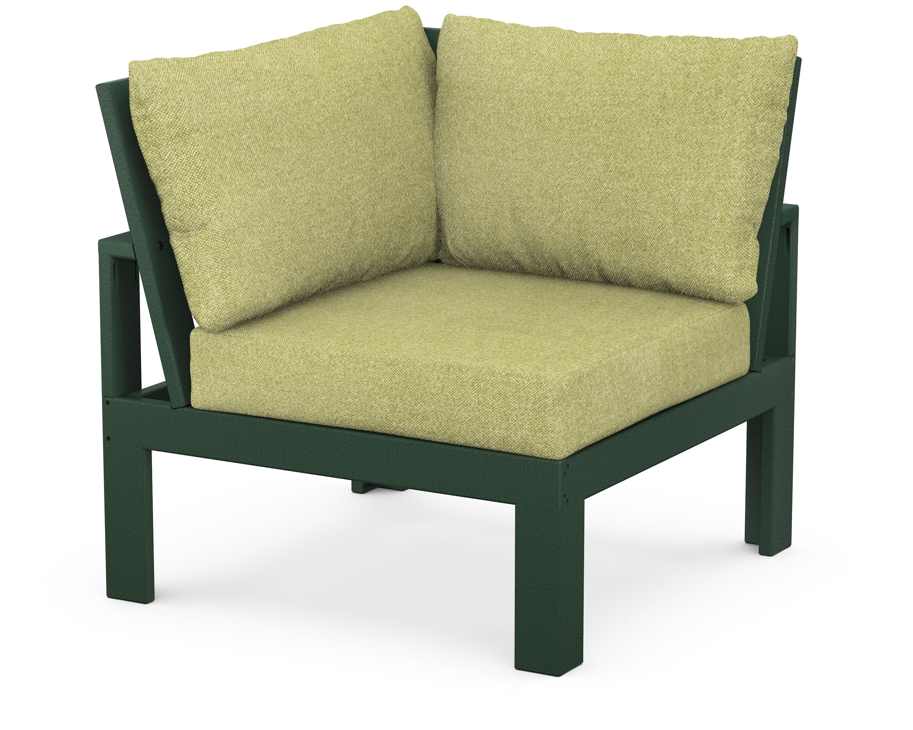 Modular Corner Chair in Green / Chartreuse Boucle