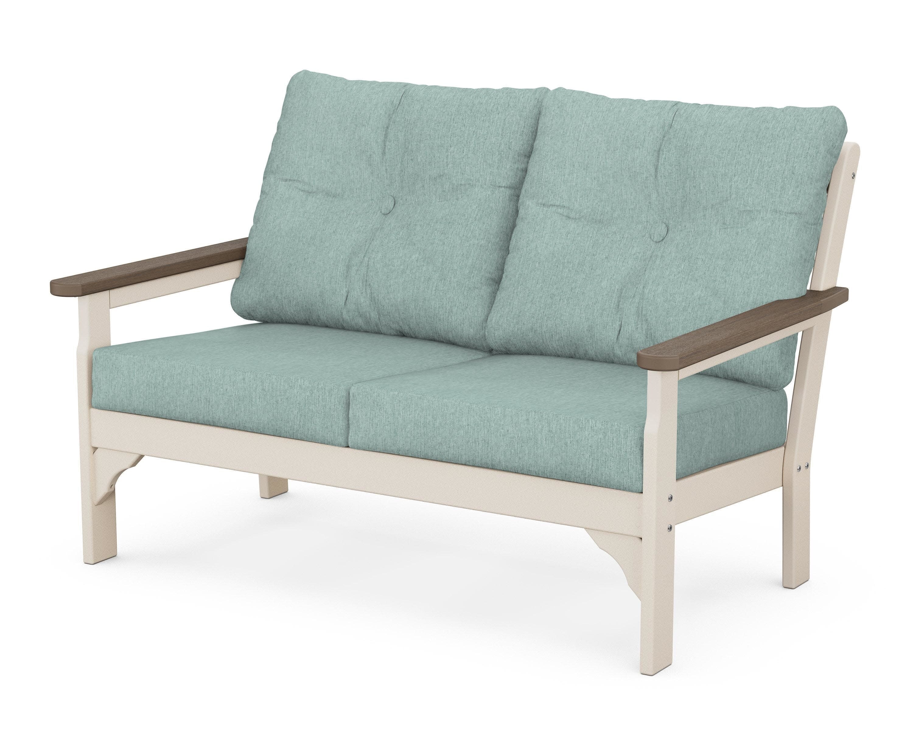 Vineyard Deep Seating Loveseat in Sand / Kona / Glacier Spa