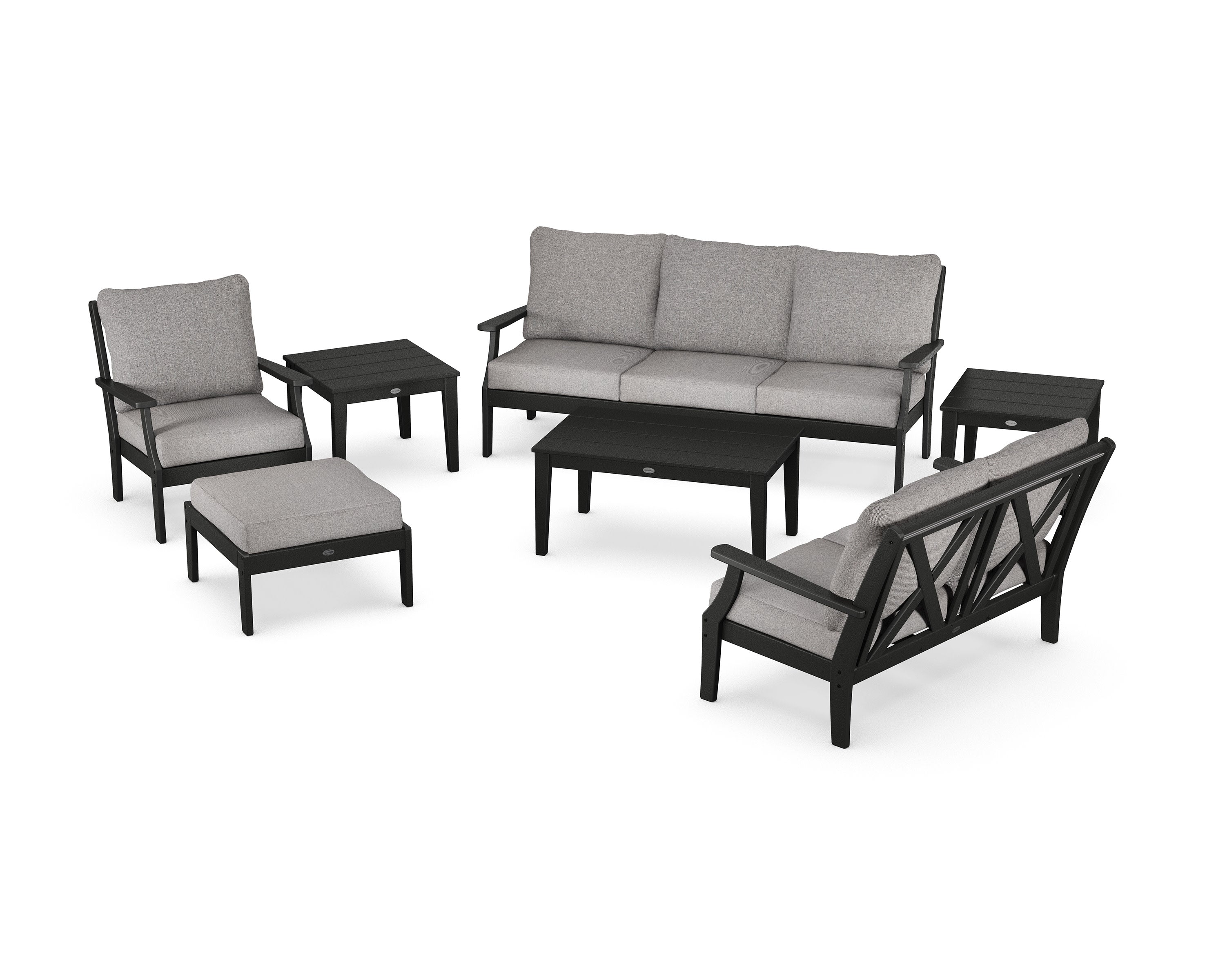Braxton 7-Piece Deep Seating Set in Black / Grey Mist