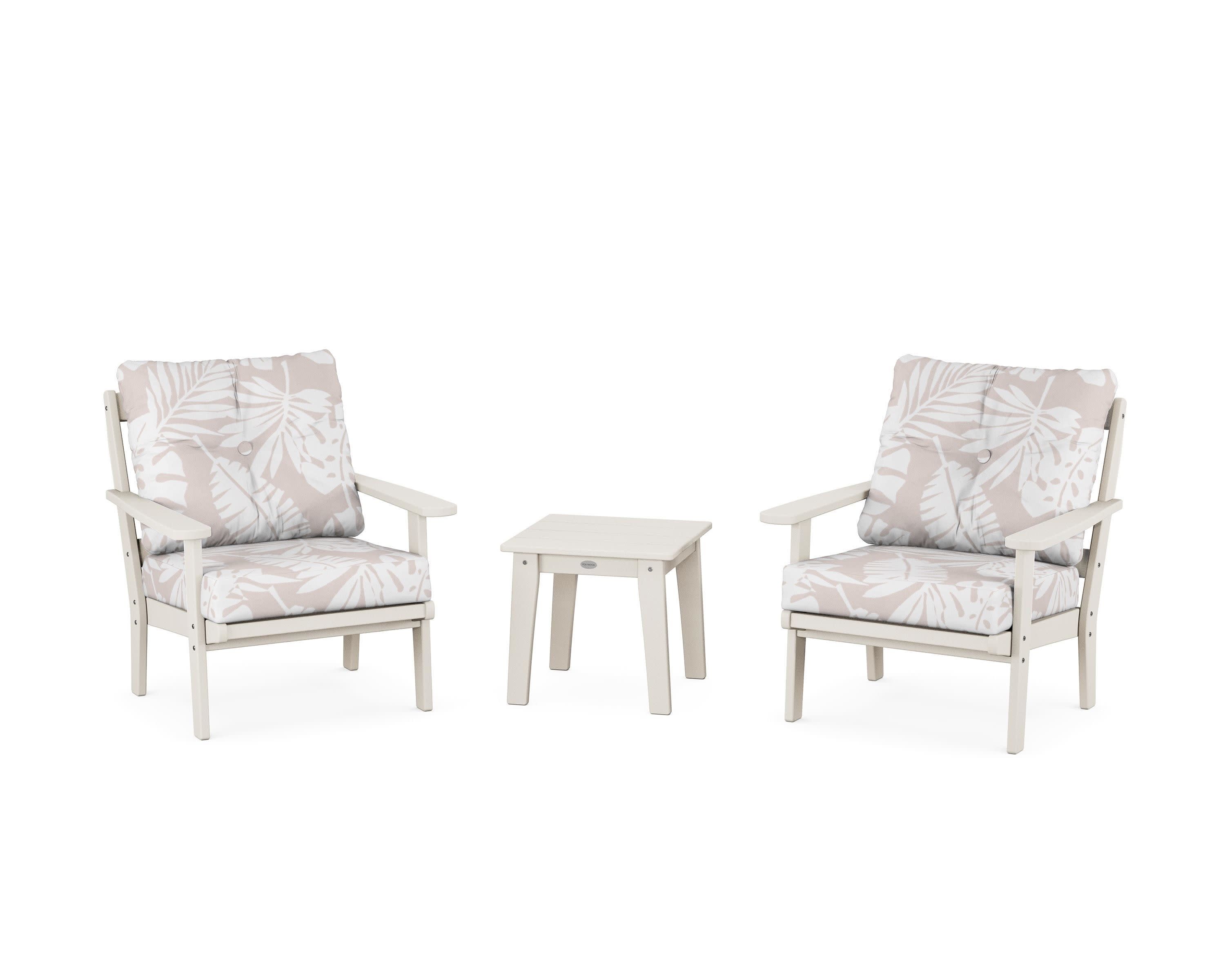 Mission 3-Piece Deep Seating Set in Sand / Leaf Dune Burlap