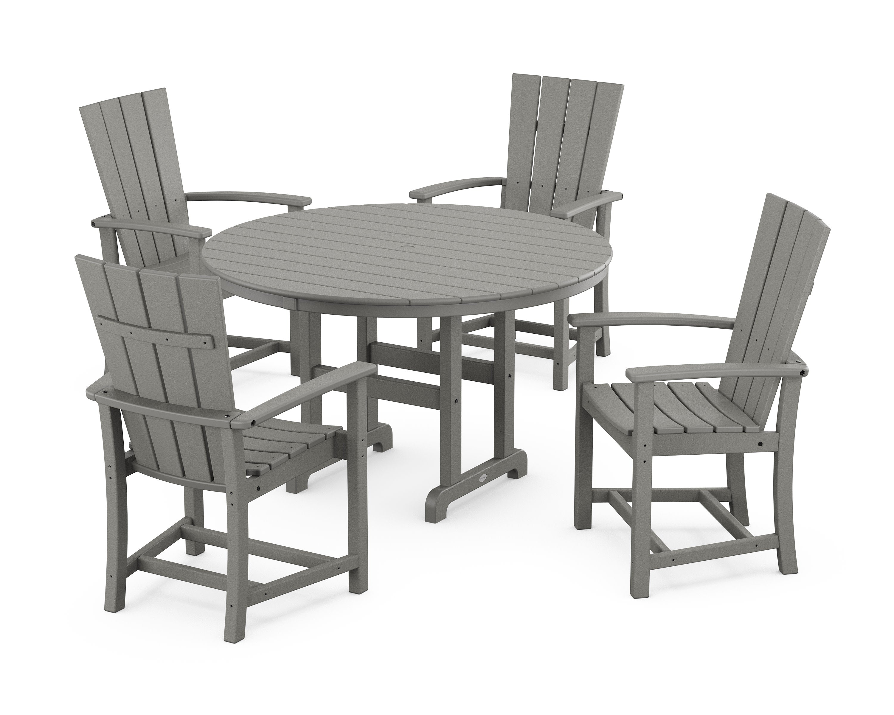 Quattro 5-Piece Round Farmhouse Dining Set in Slate Grey