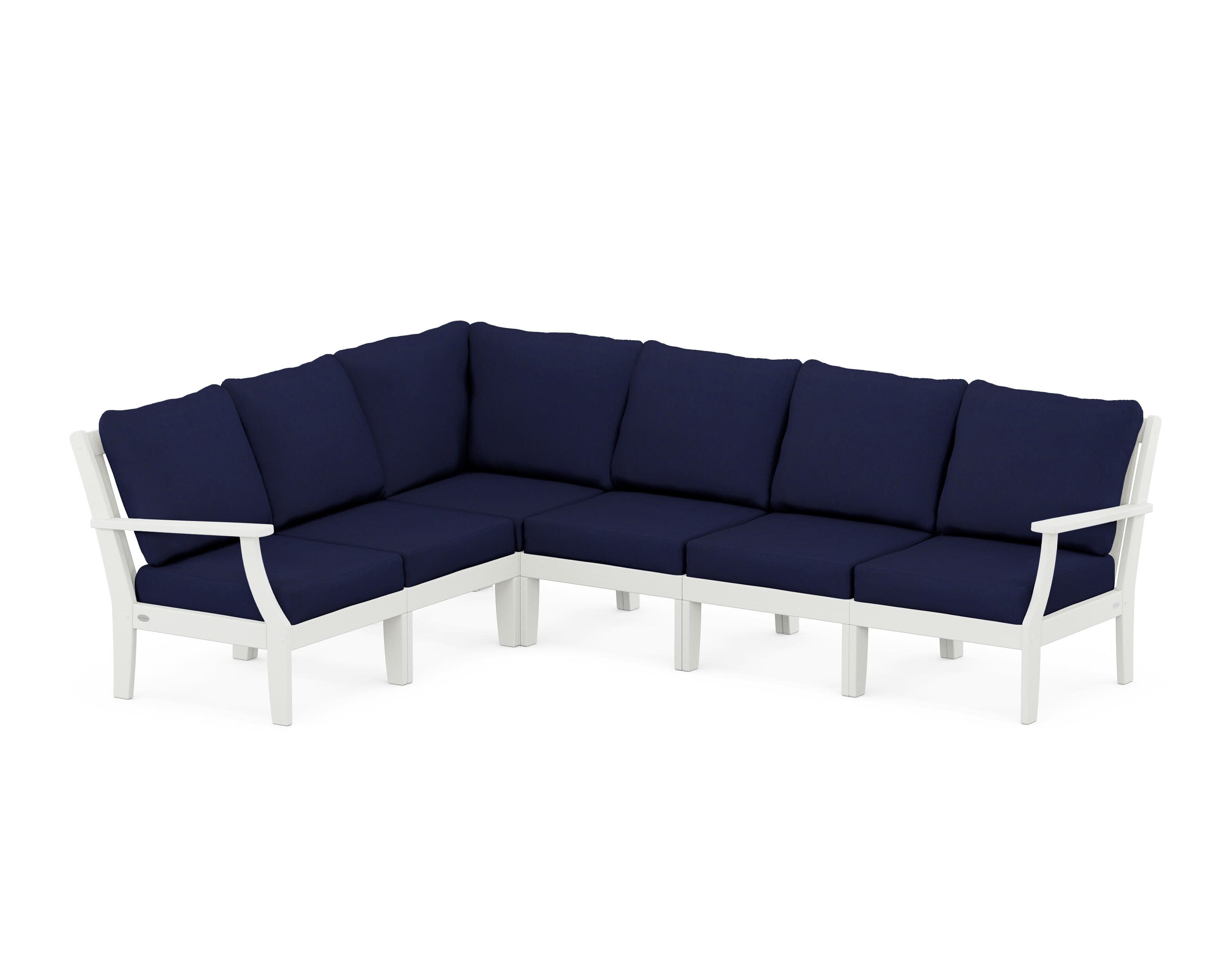 Braxton Modular 6-Piece Deep Seating Set in Vintage White / Navy