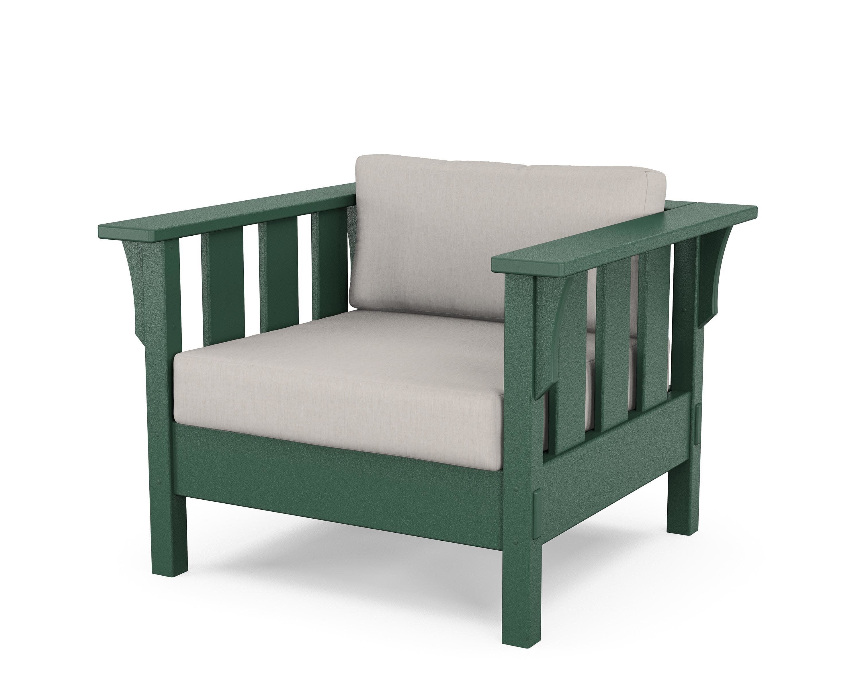 Acadia Deep Seating Chair in Green / Cast Ash