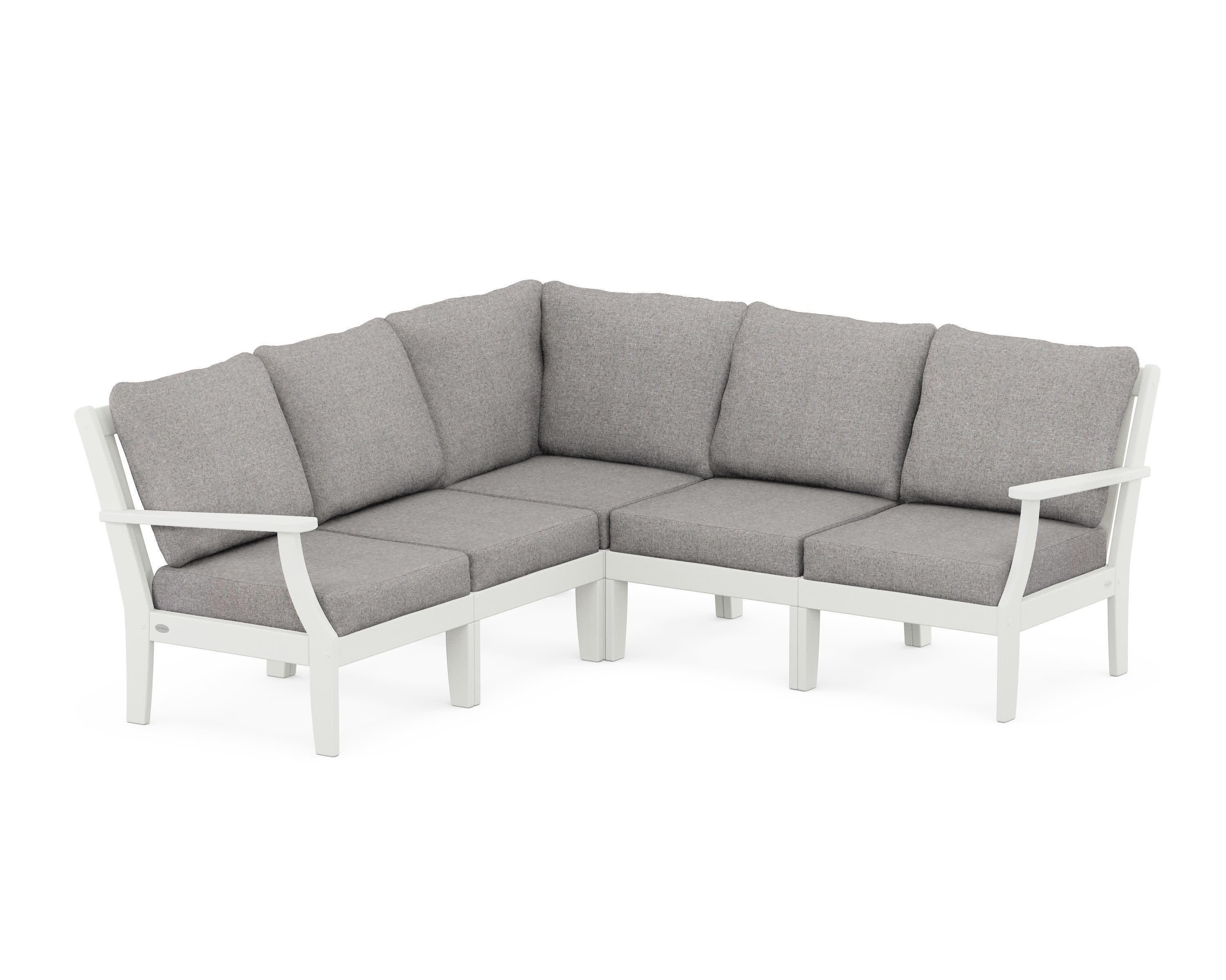 Braxton Modular 5-Piece Deep Seating Set in Vintage White / Grey Mist