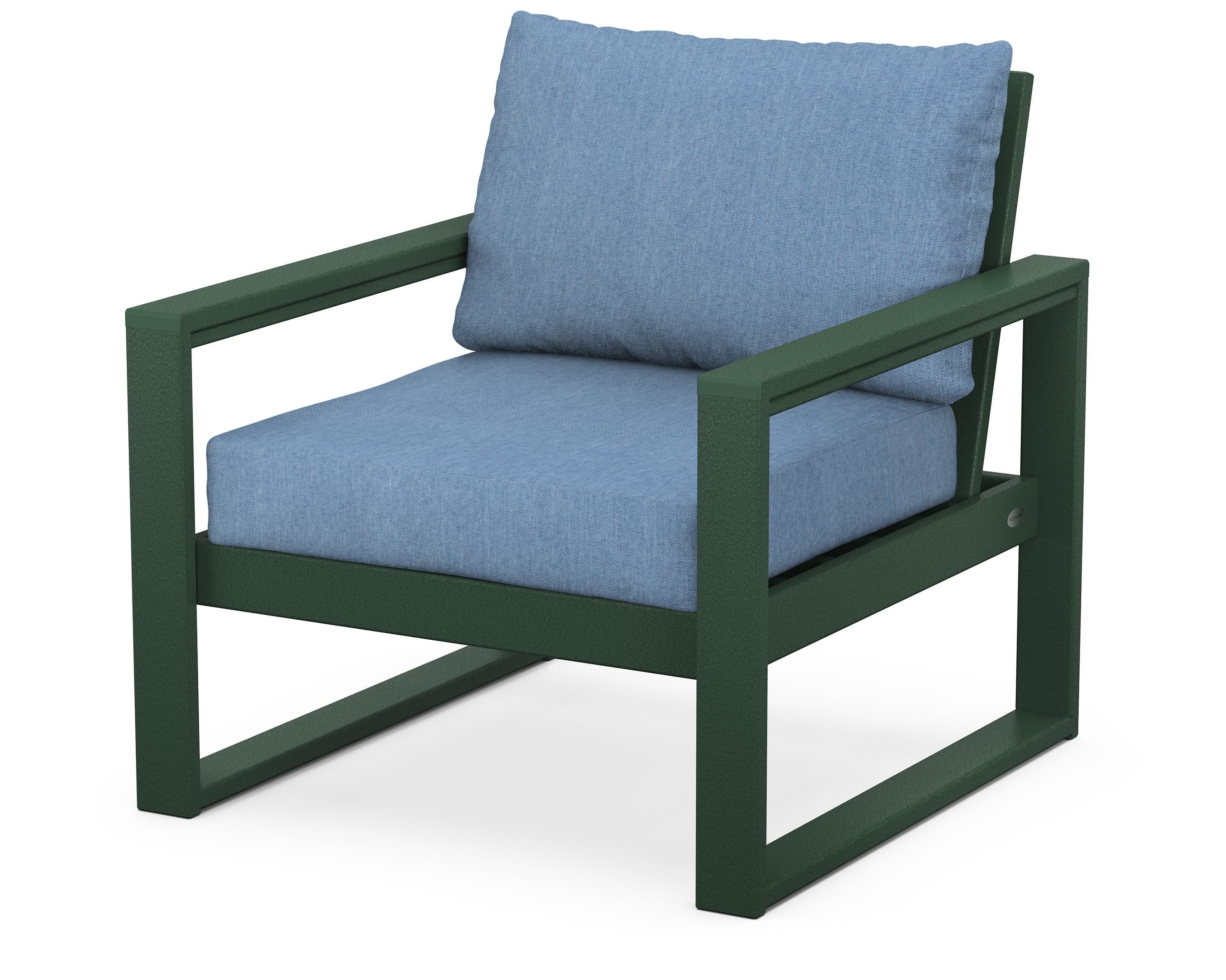 EDGE Club Chair in Green / Sky Blue