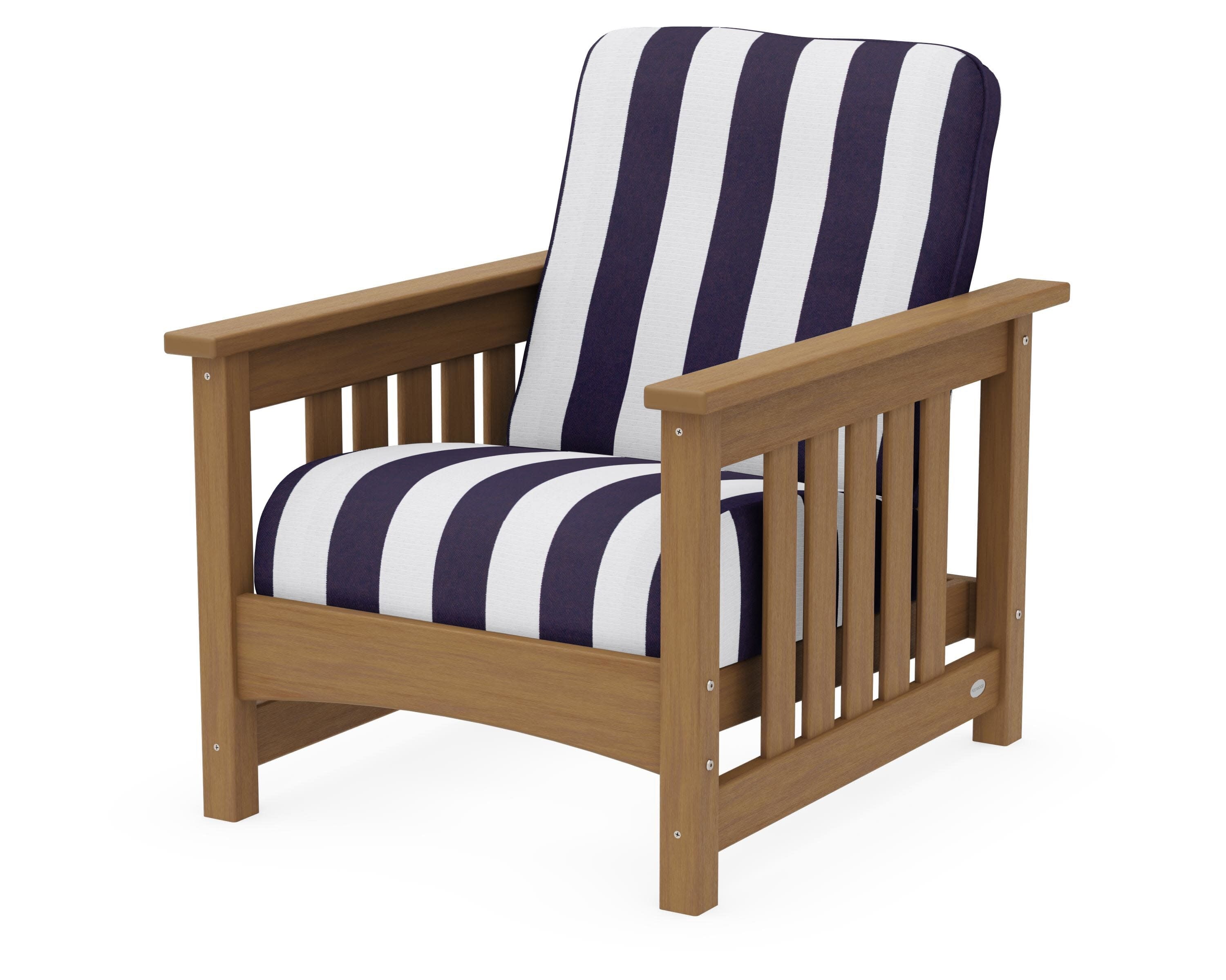 Club Mission Chair in Natural / Cabana Stripe Navy