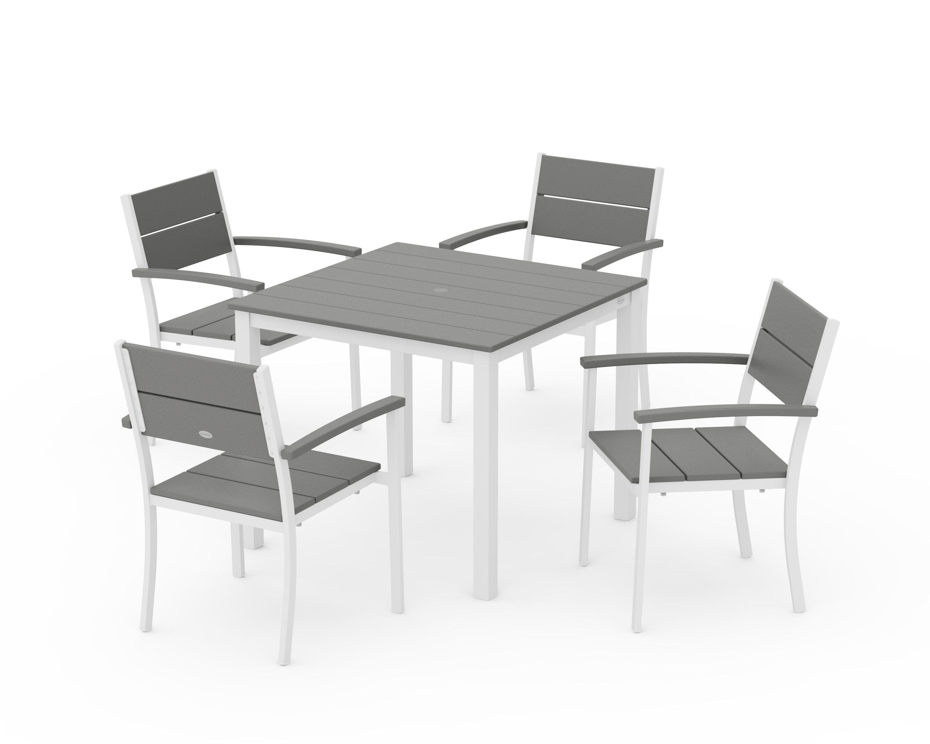 Main Street 5-Piece Dining Set in White / Slate Grey