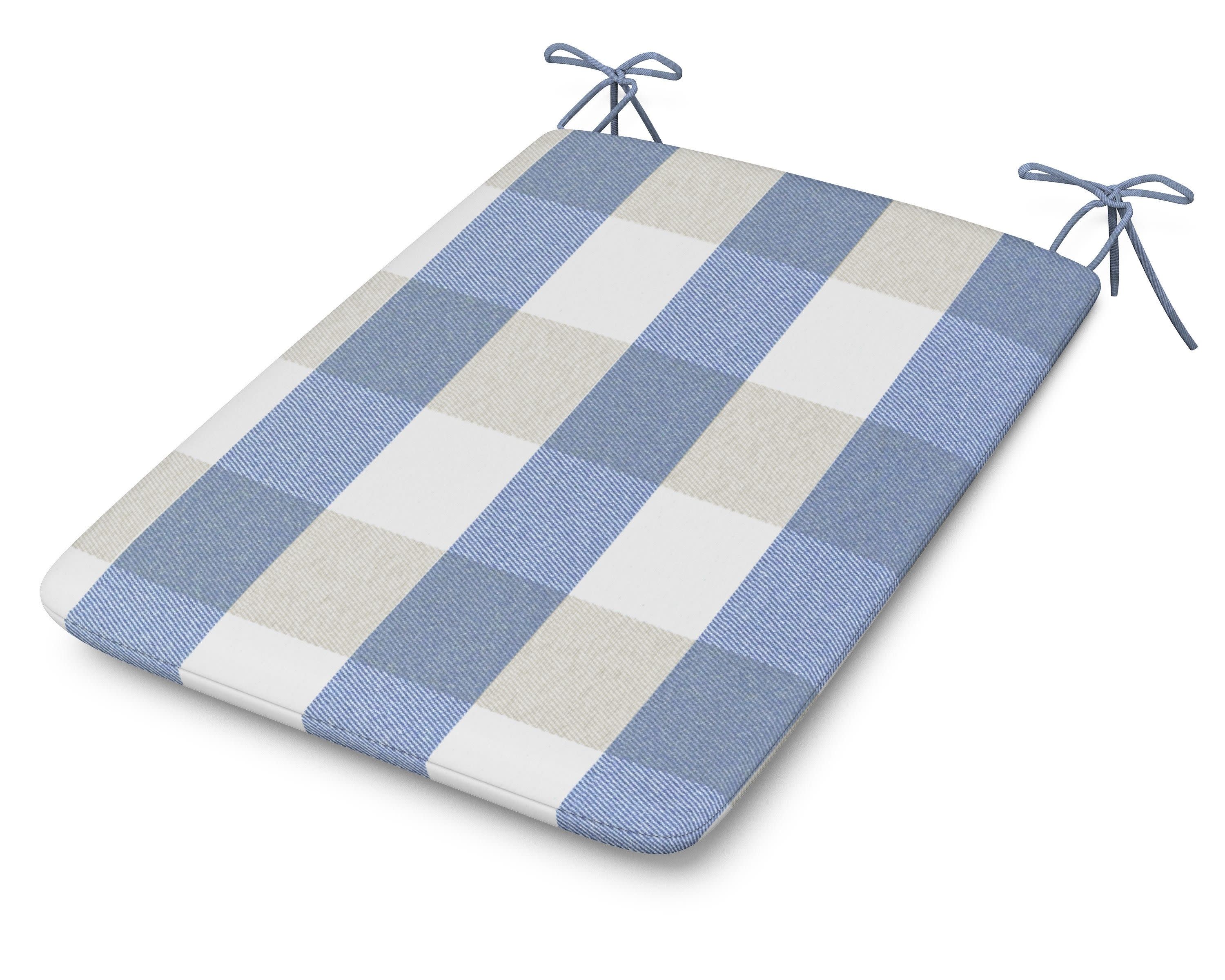 1100 Plaza Seat Pad in Buffalo Plaid Sky Blue
