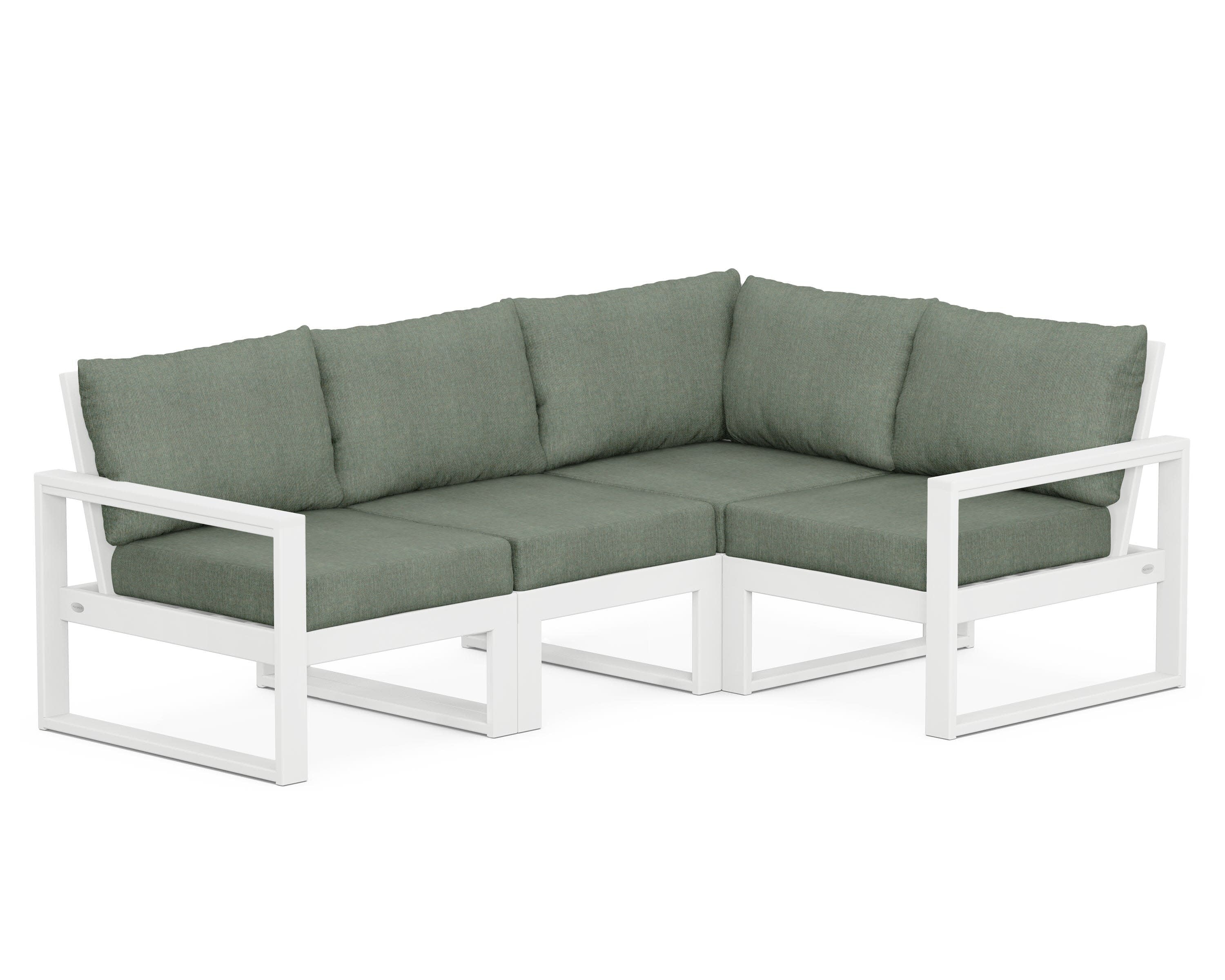 EDGE 4-Piece Modular Deep Seating Set in White / Cast Sage