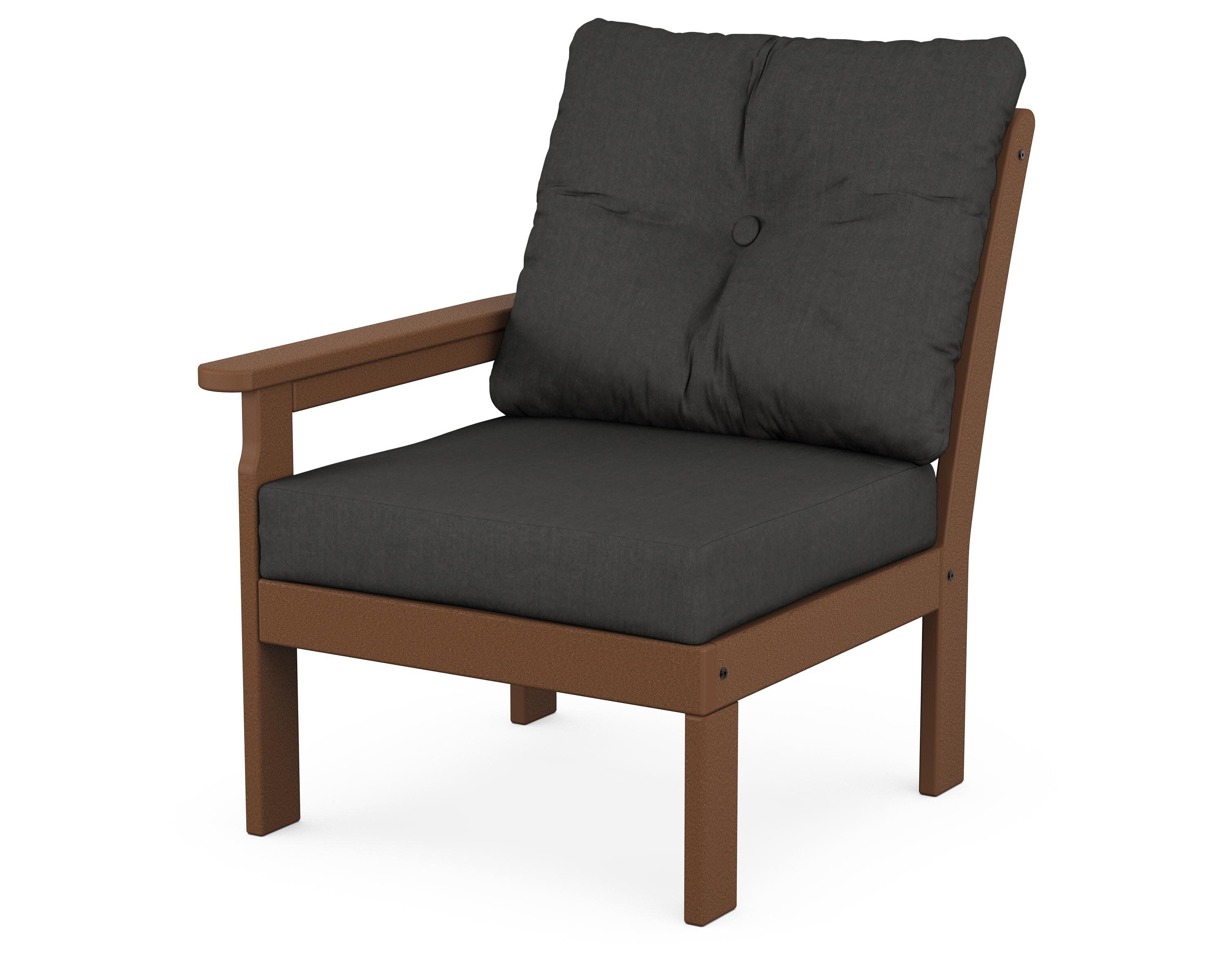 Vineyard Modular Left Arm Chair in Teak / Spectrum Carbon