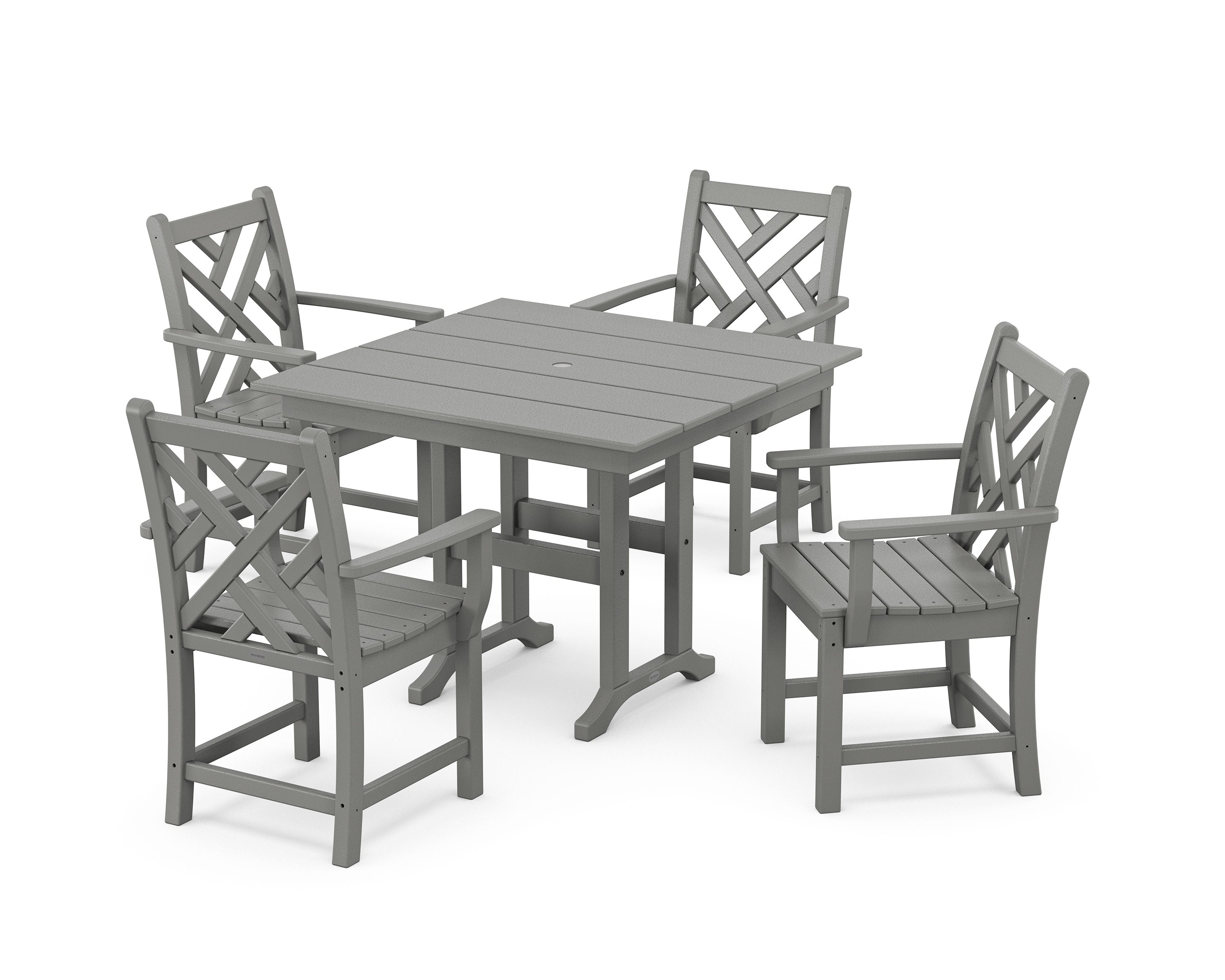 Chippendale 5-Piece Farmhouse Dining Set in Slate Grey