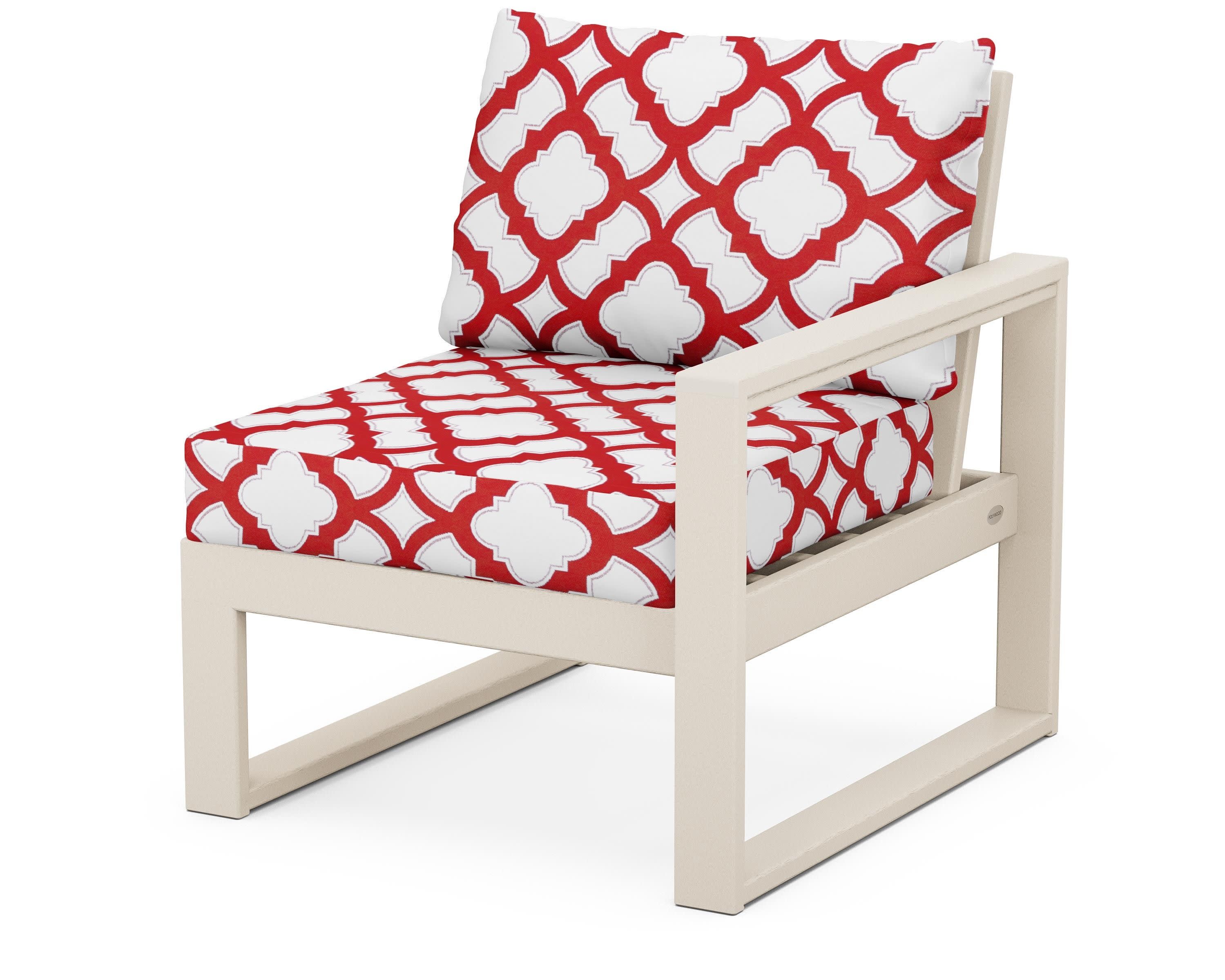 EDGE Modular Right Arm Chair in Sand / Trellis Crimson