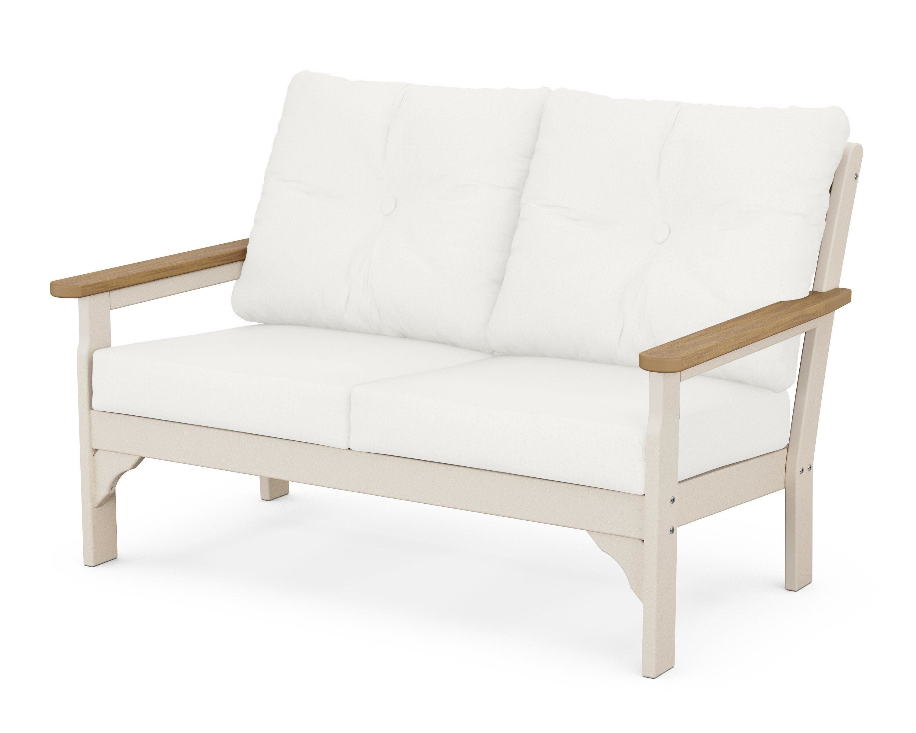 Vineyard Deep Seating Loveseat in Sand / Natural / Natural Linen