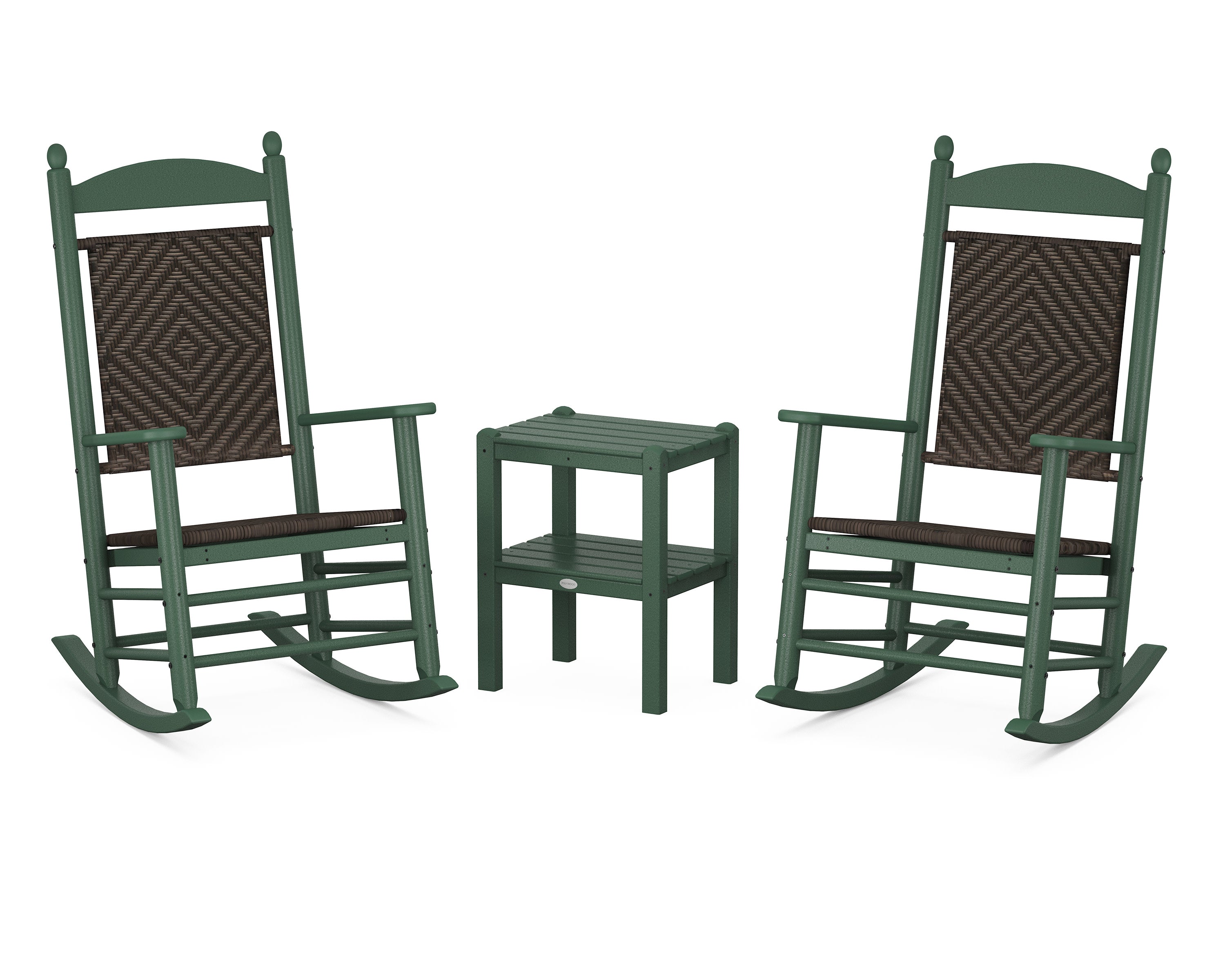 Jefferson 3-Piece Woven Rocker Set in Green / Cahaba