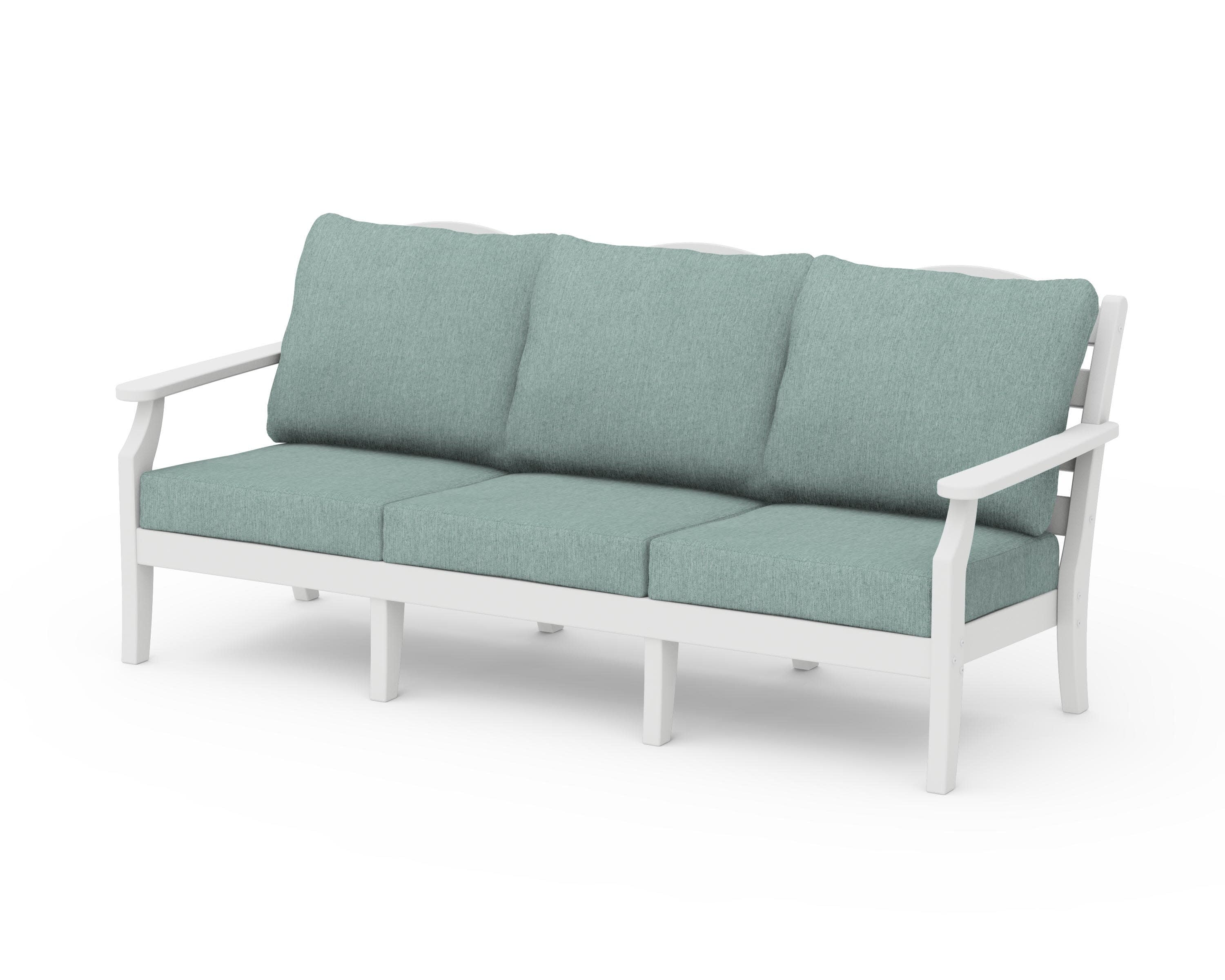 Savannah Deep Seating Sofa in White / Glacier Spa
