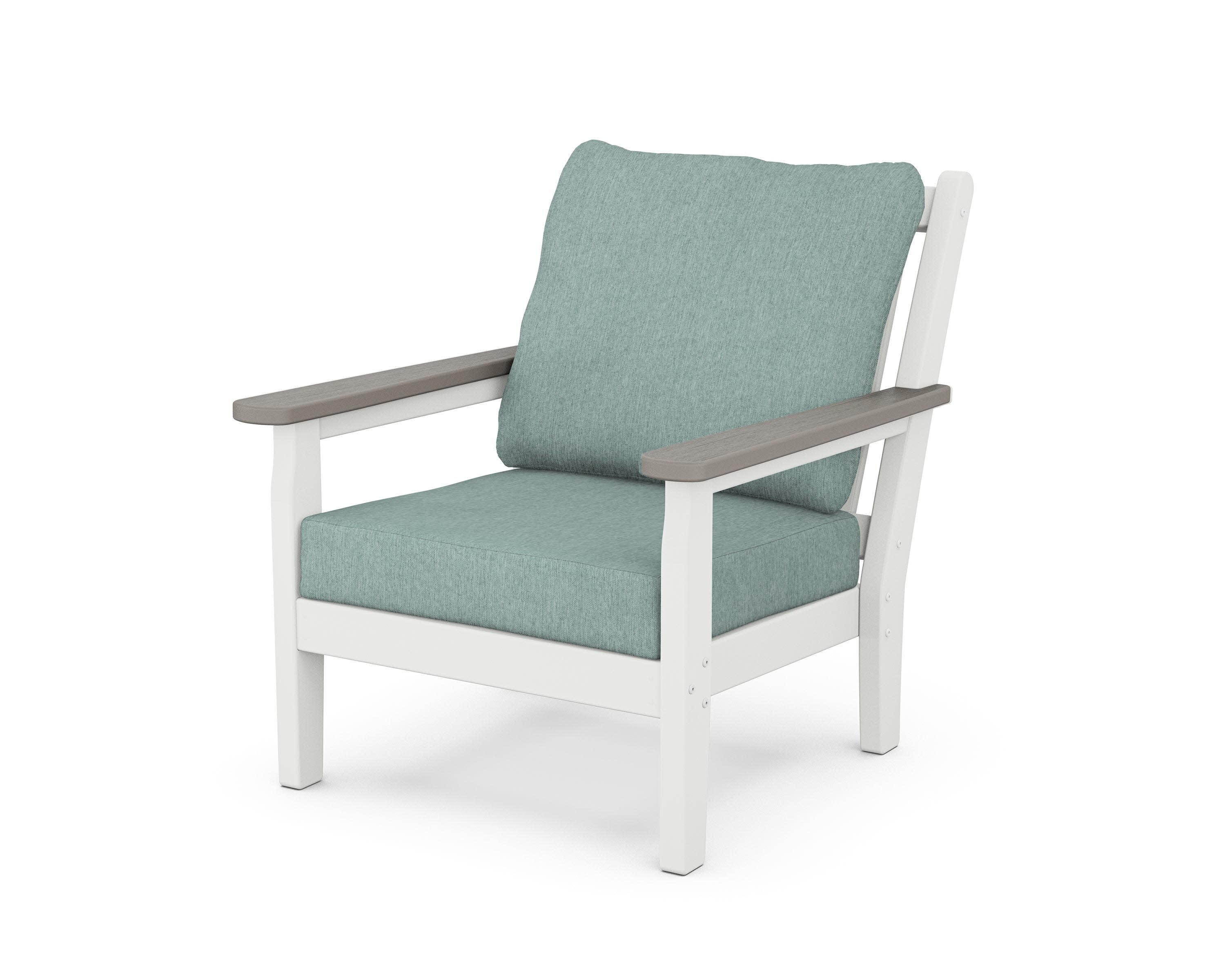 Chippendale Deep Seating Chair in White / Driftwood / Glacier Spa