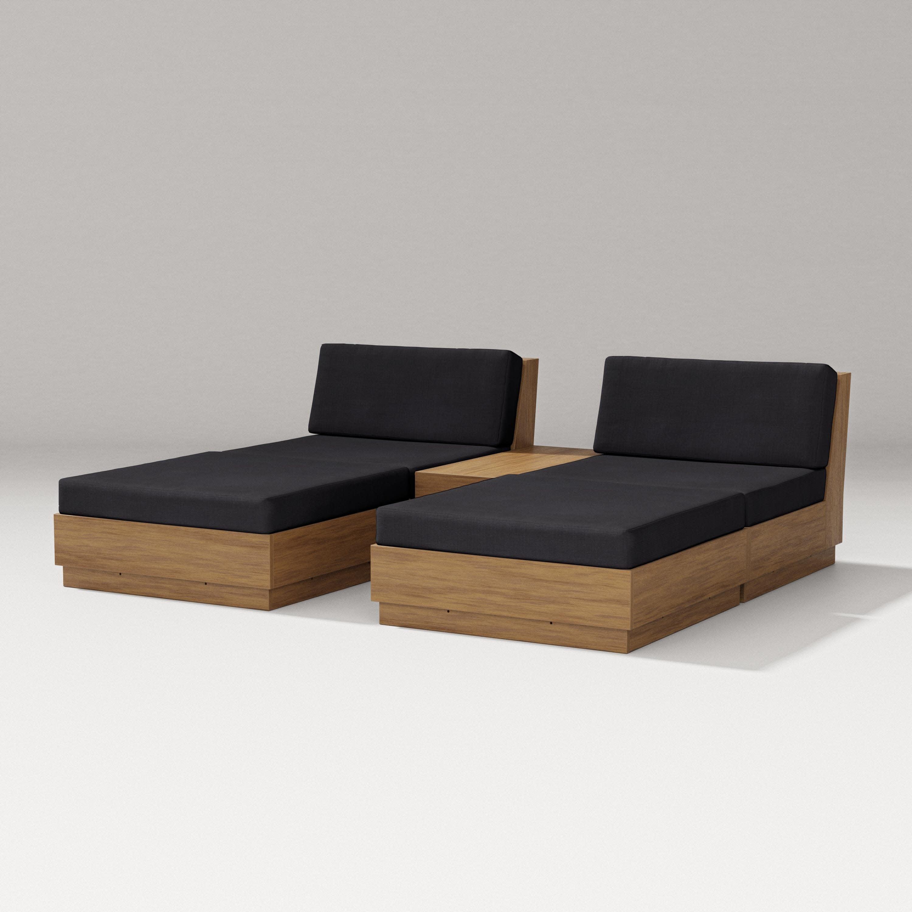 Elevate Double Chaise Set in Natural / Midnight Linen