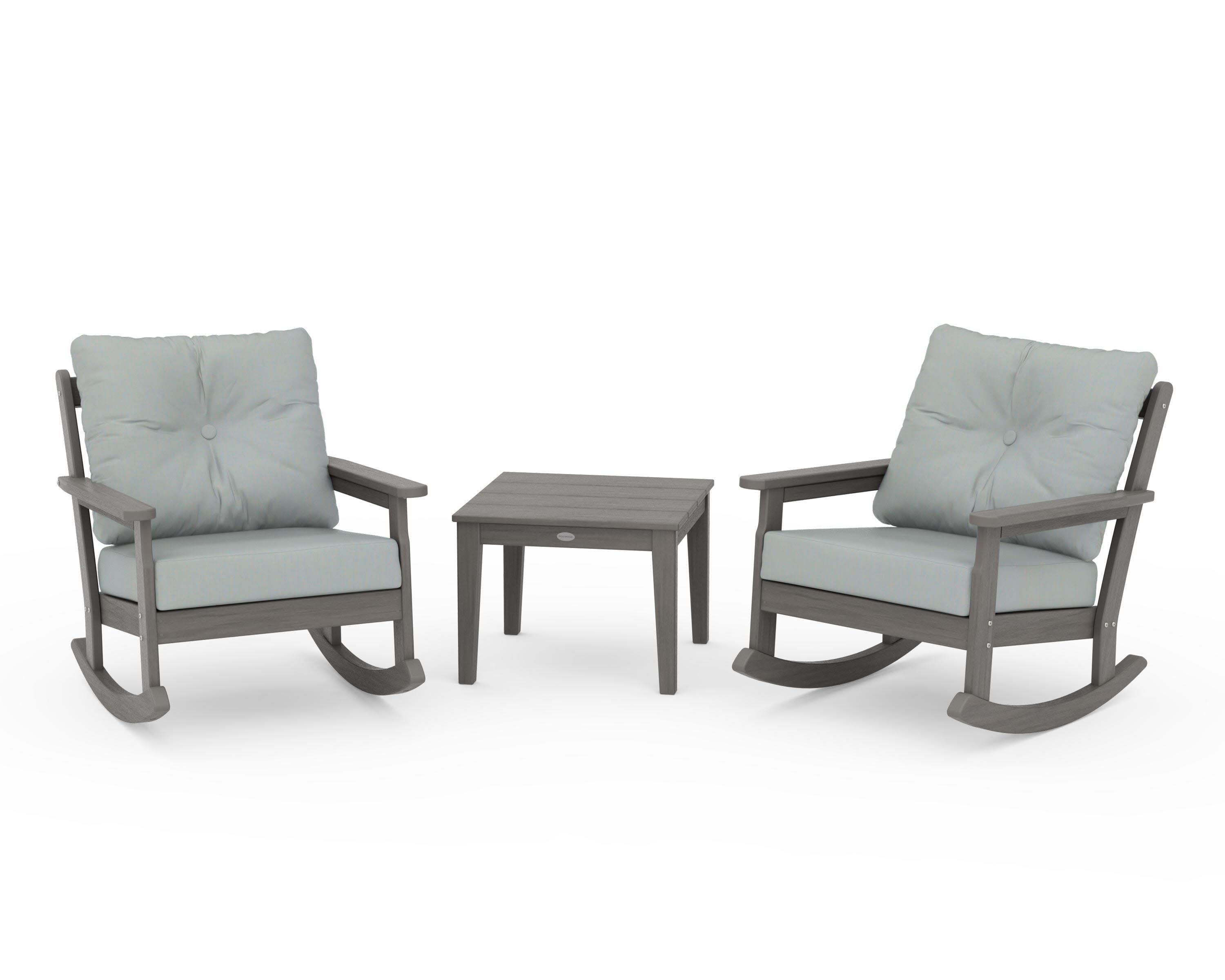 Vineyard 3-Piece Deep Seating Rocker Set in Driftwood / Spa