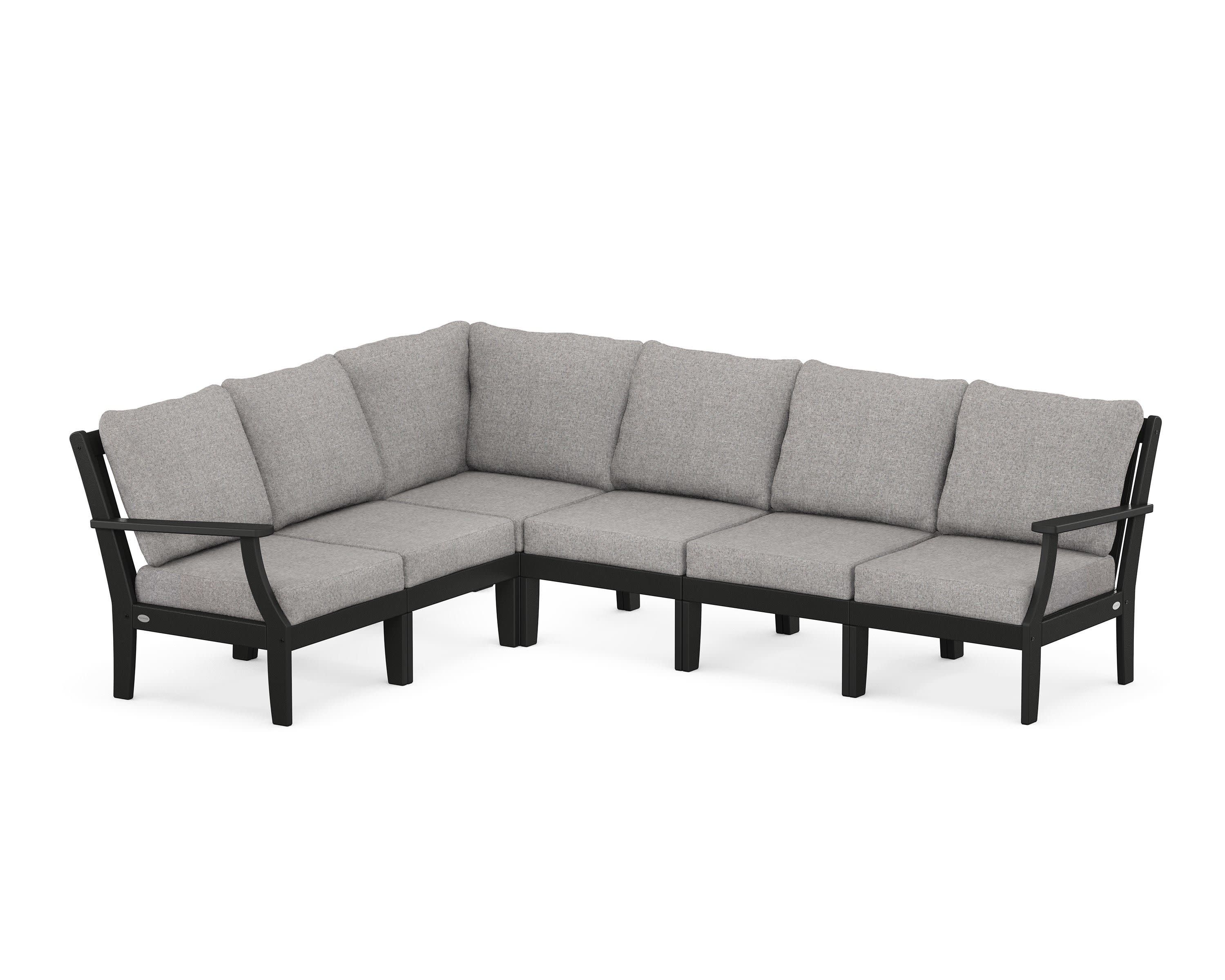 Braxton Modular 6-Piece Deep Seating Set in Black / Grey Mist