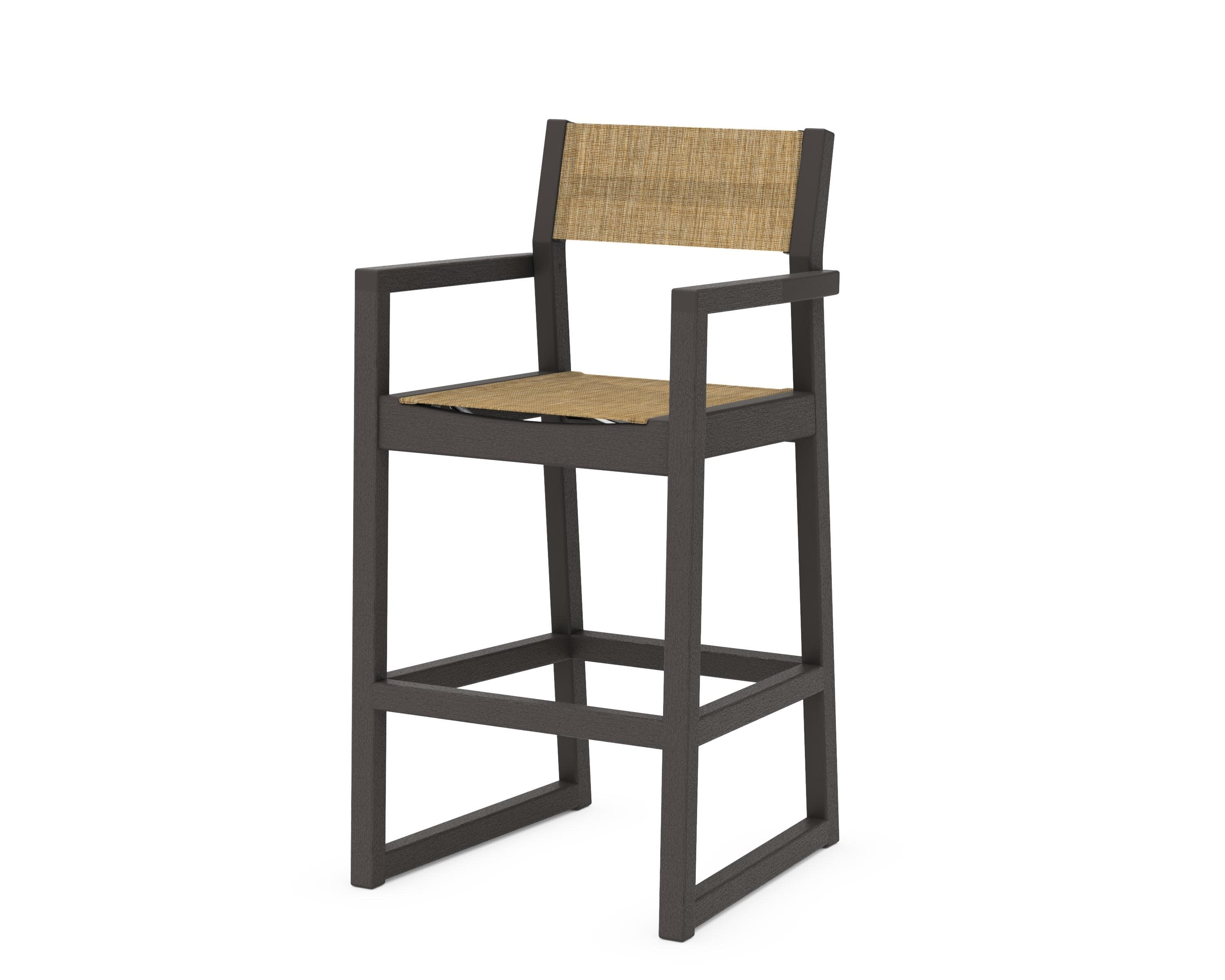 EDGE Sling Bar Arm Chair in Vintage Coffee / Burlap Sling