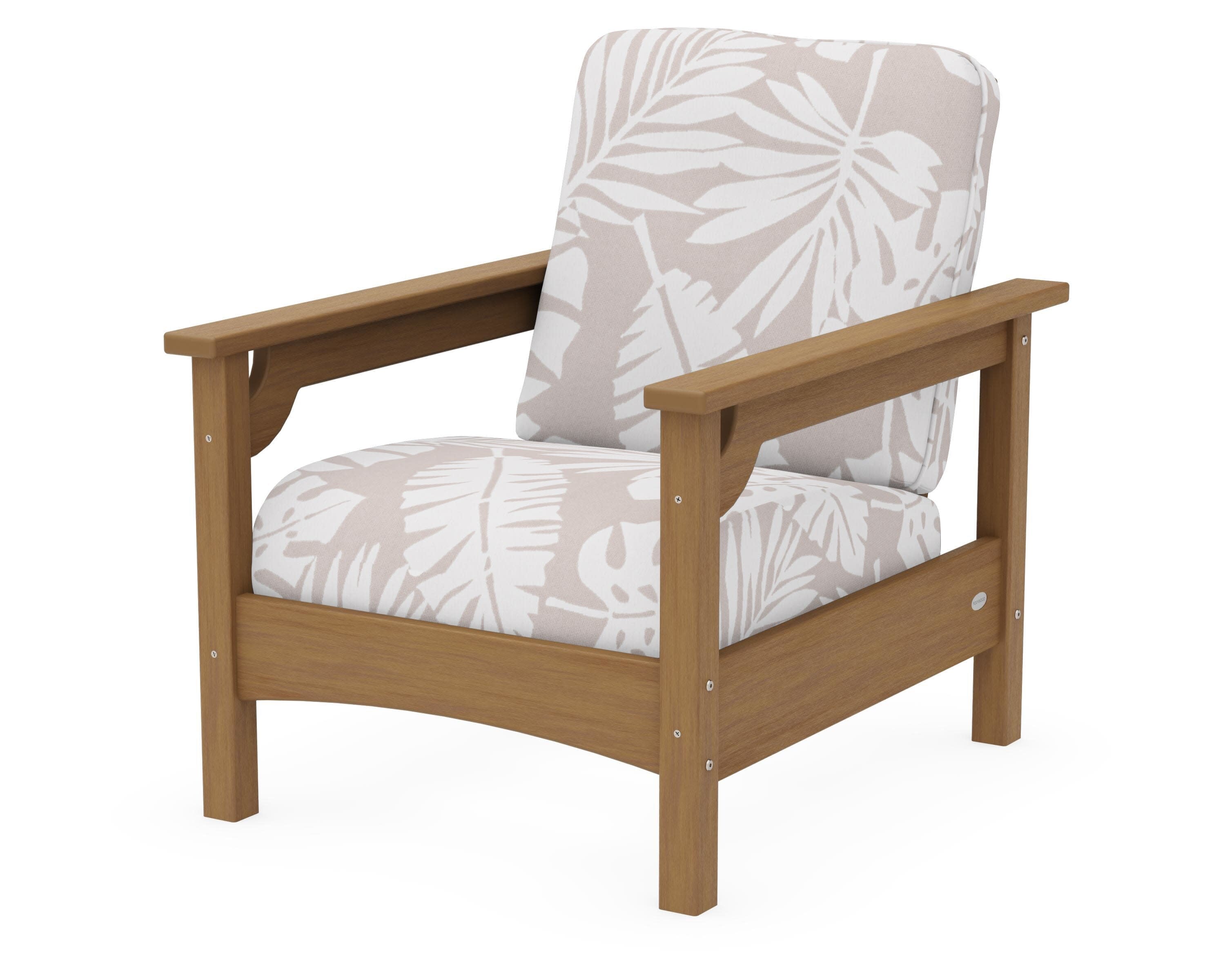 Club Chair in Natural / Leaf Dune Burlap
