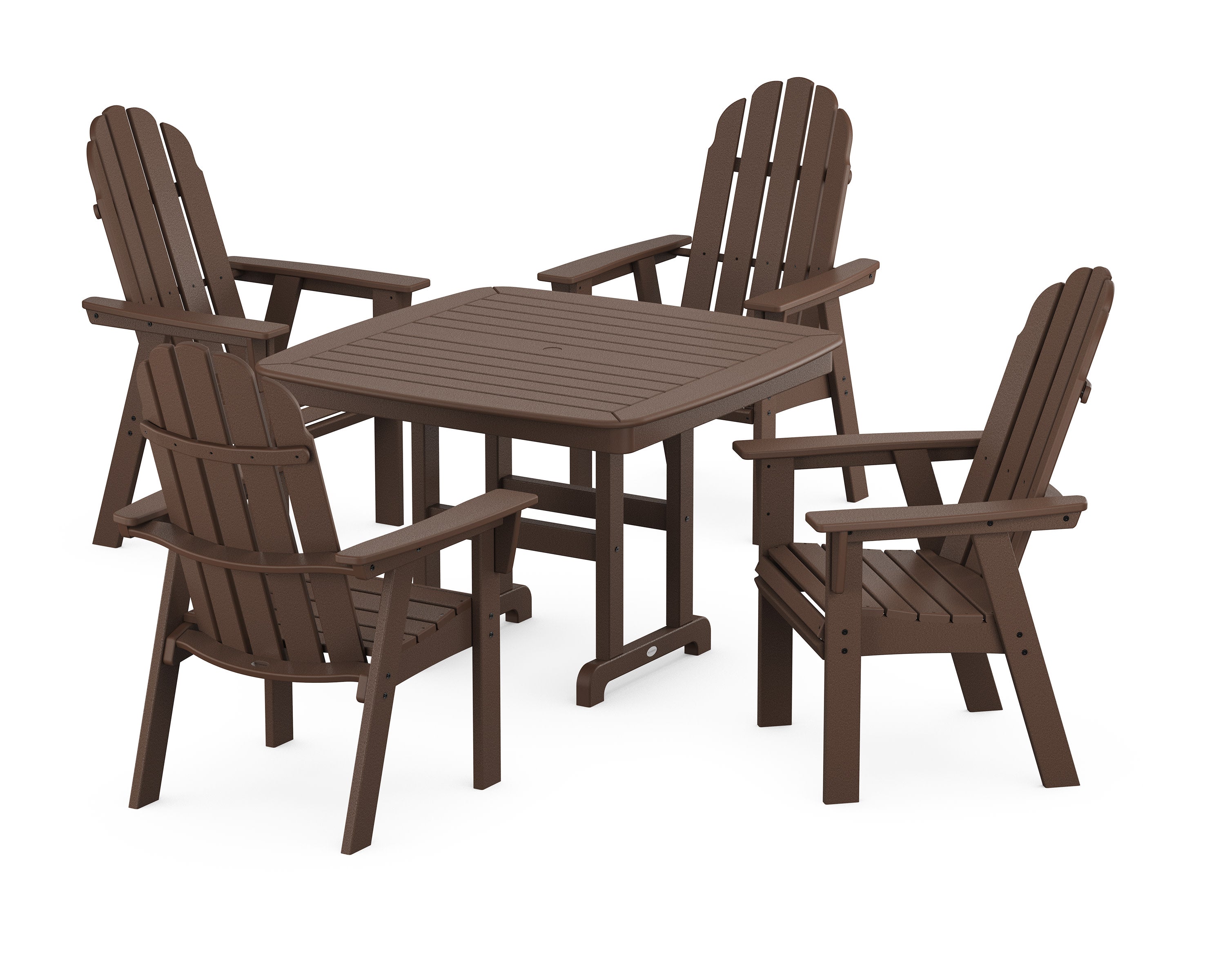 Vineyard Curveback Adirondack 5-Piece Dining Set in Mahogany