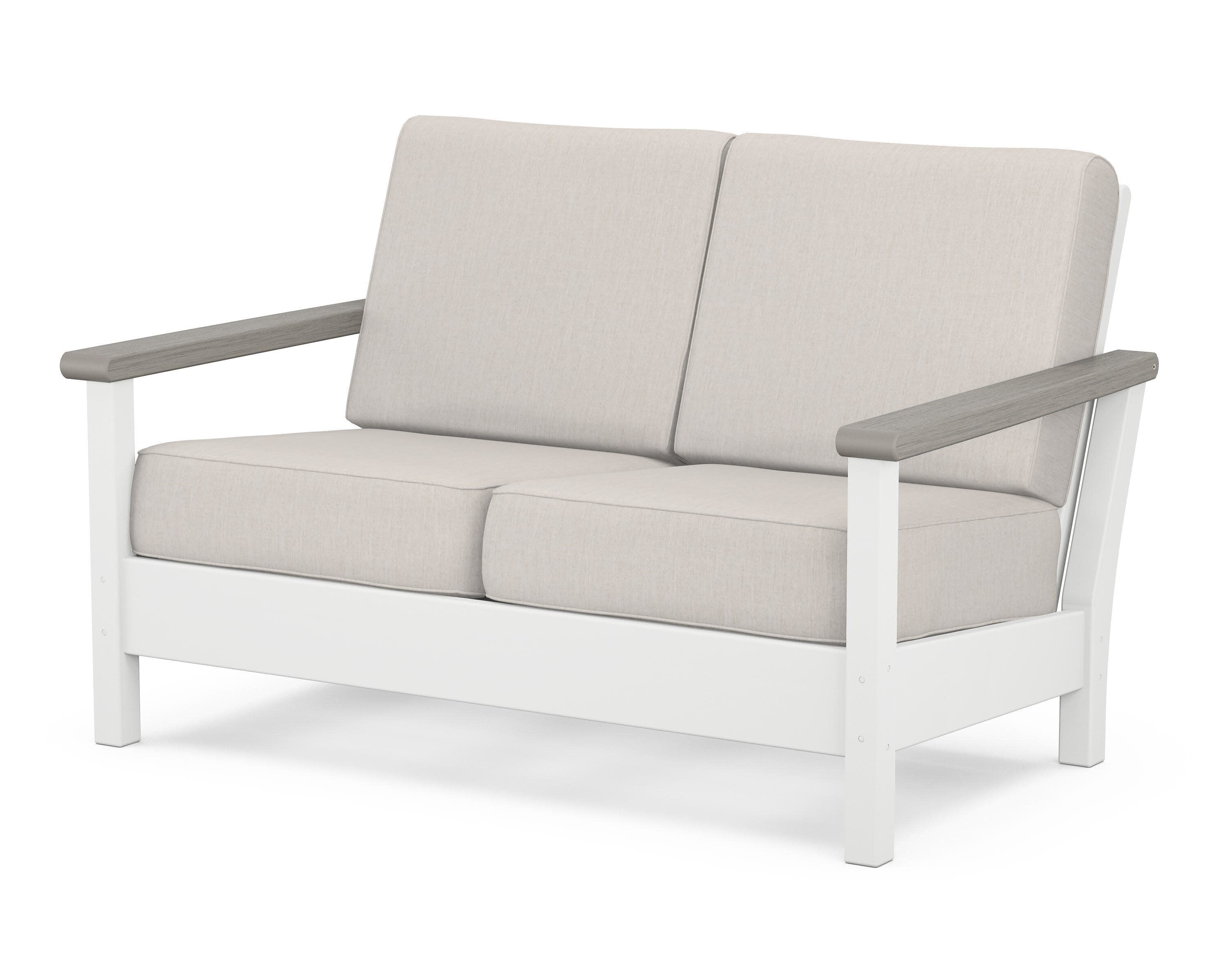 Harbour Deep Seating Loveseat in White / Driftwood / Cast Ash