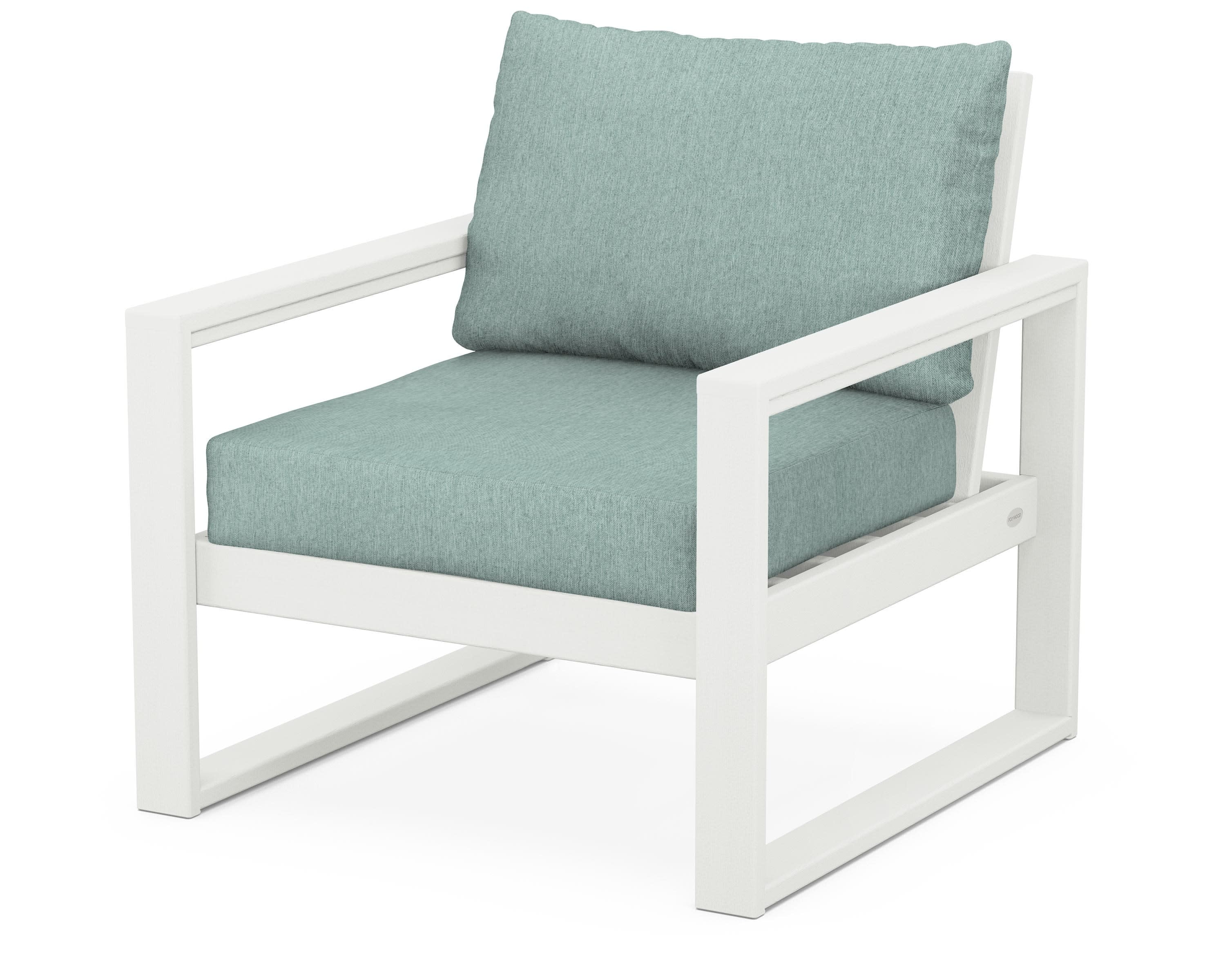 EDGE Club Chair in Vintage White / Glacier Spa