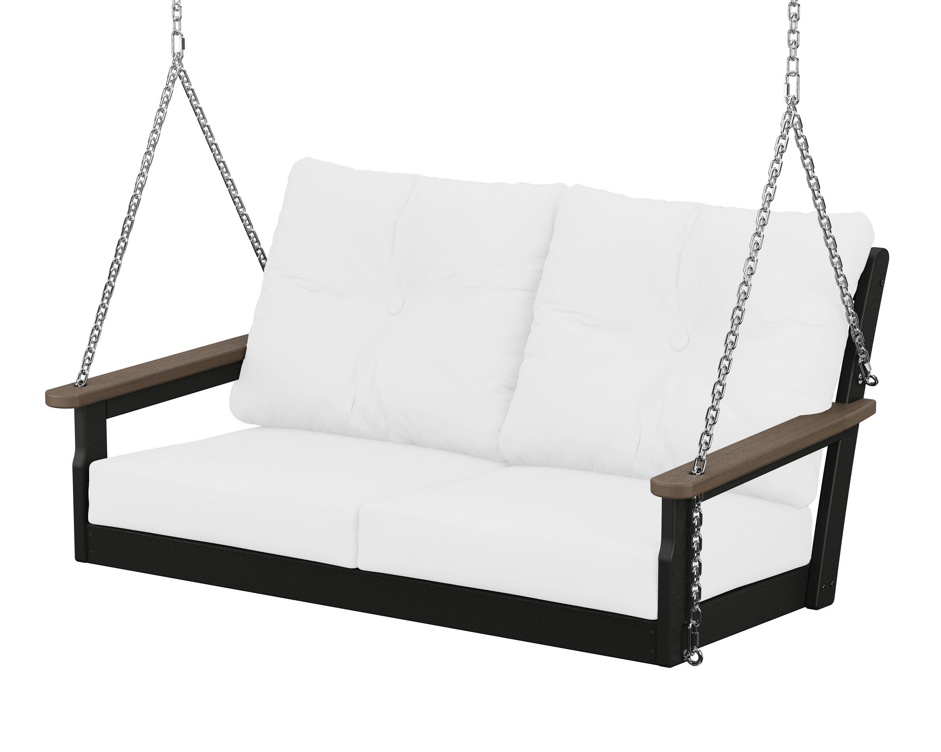 Vineyard Deep Seating Swing in Black / Kona / Natural
