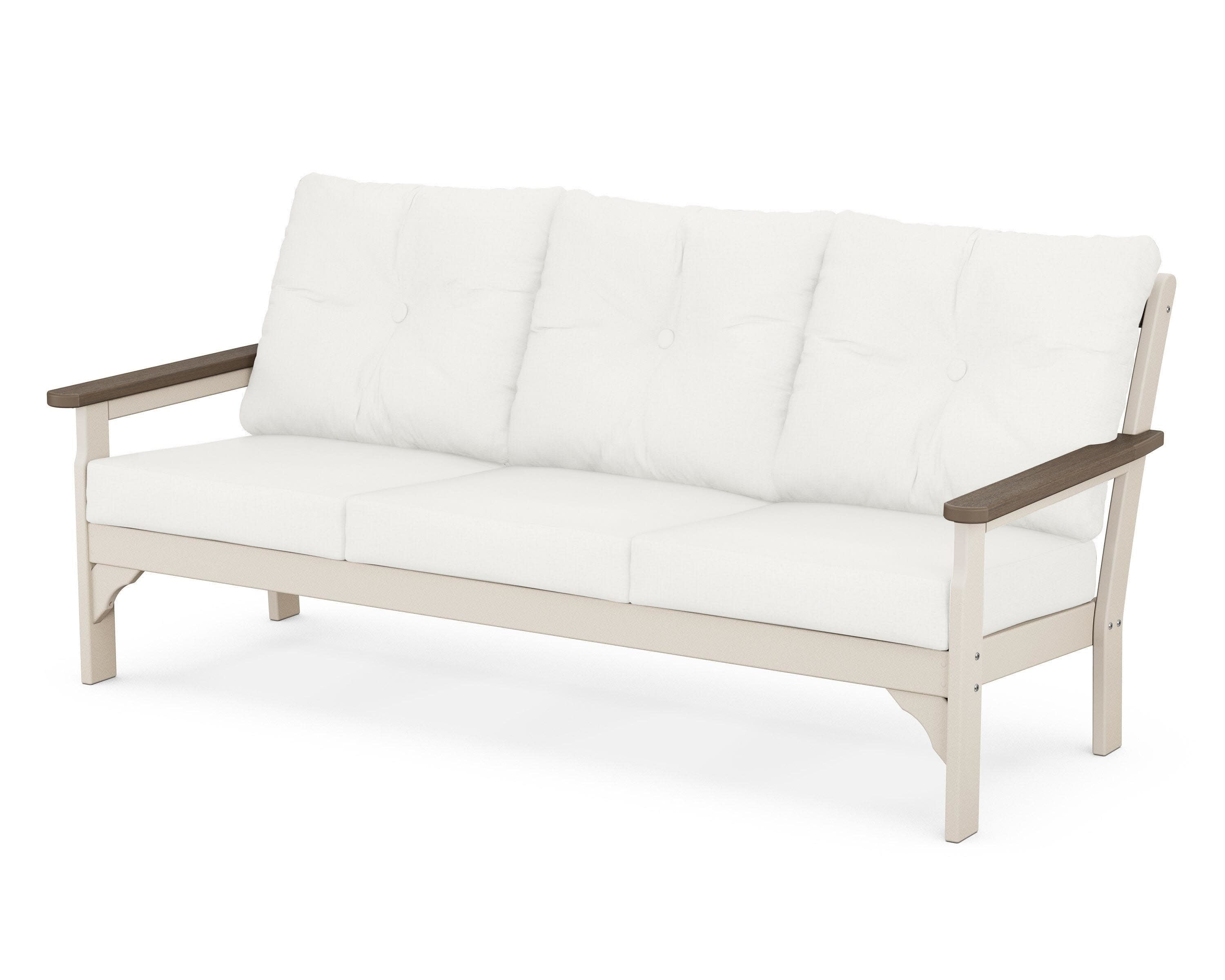 Vineyard Deep Seating Sofa in Sand / Kona / Natural Linen