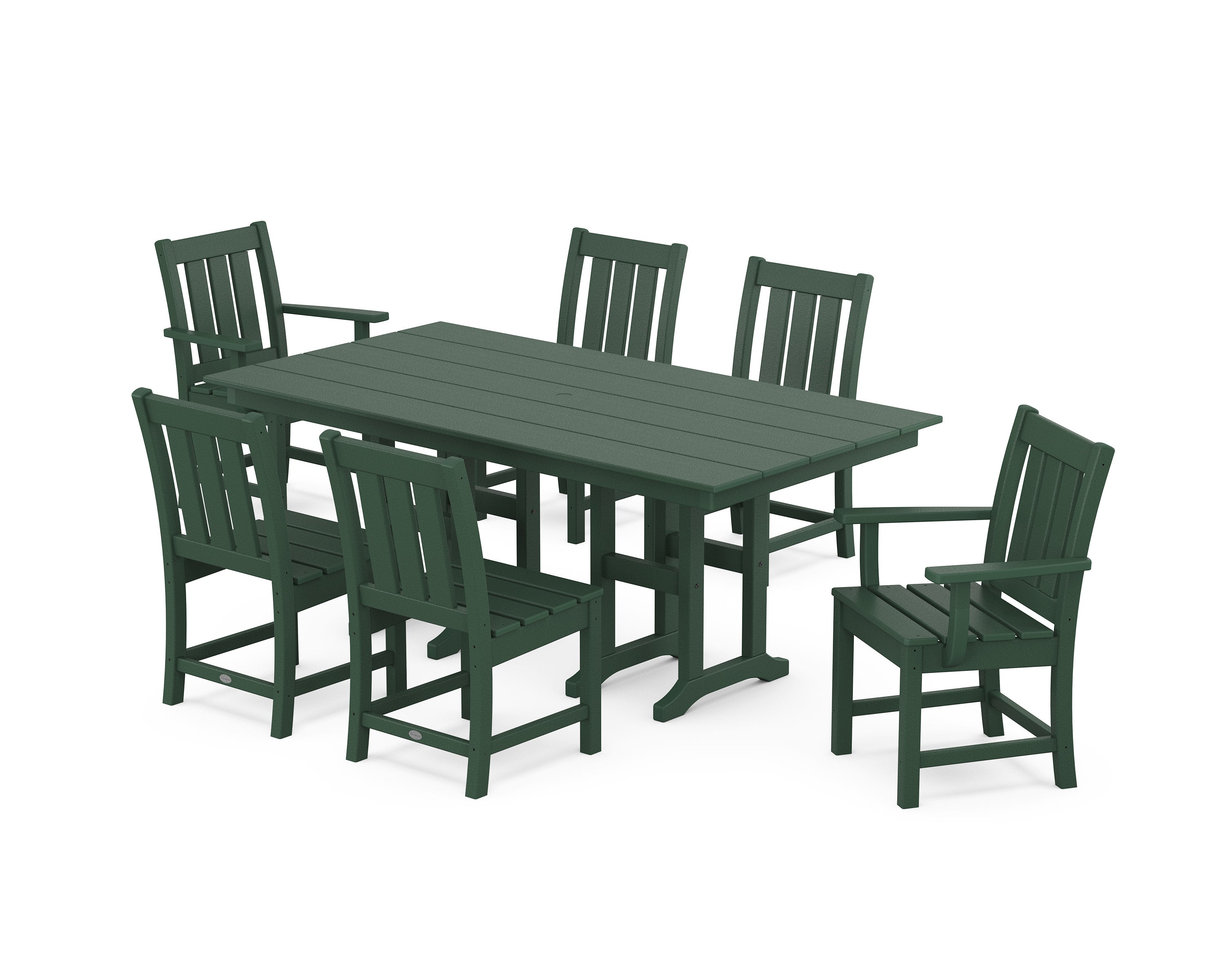Oxford 7-Piece Farmhouse Dining Set in Green