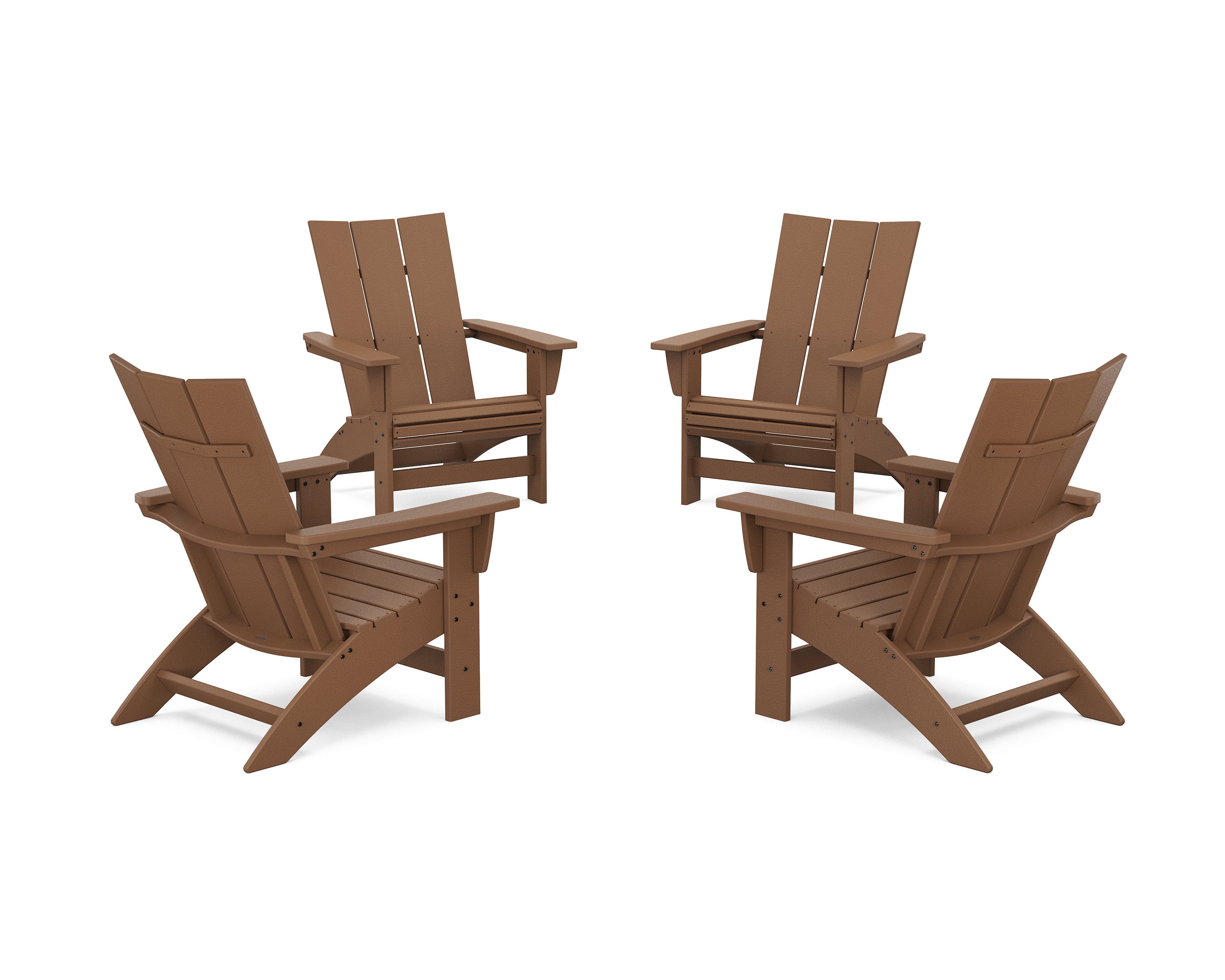 4-Piece Modern Grand Adirondack Chair Conversation Set in Teak