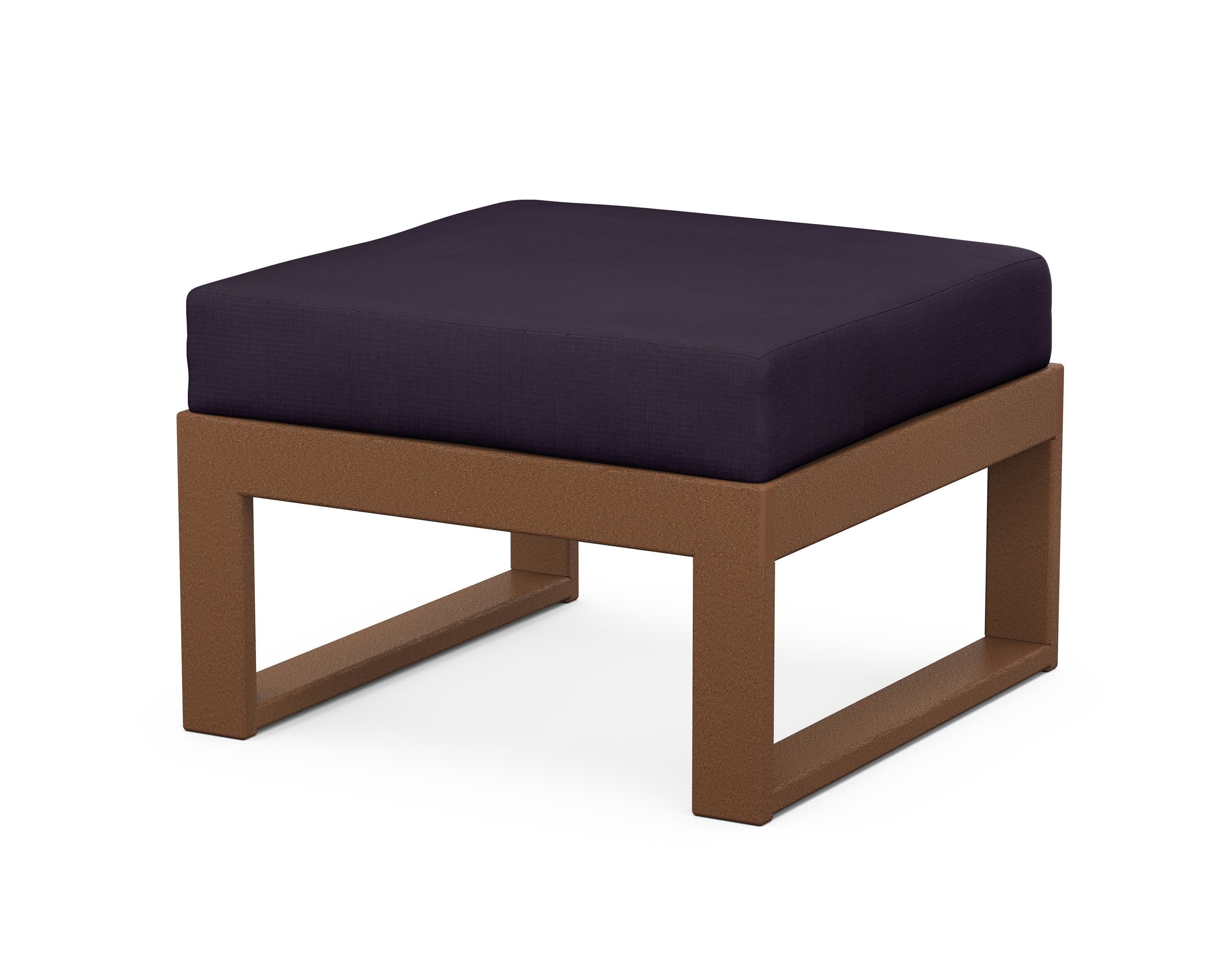 Modular Ottoman - Modern in Teak / Navy Linen