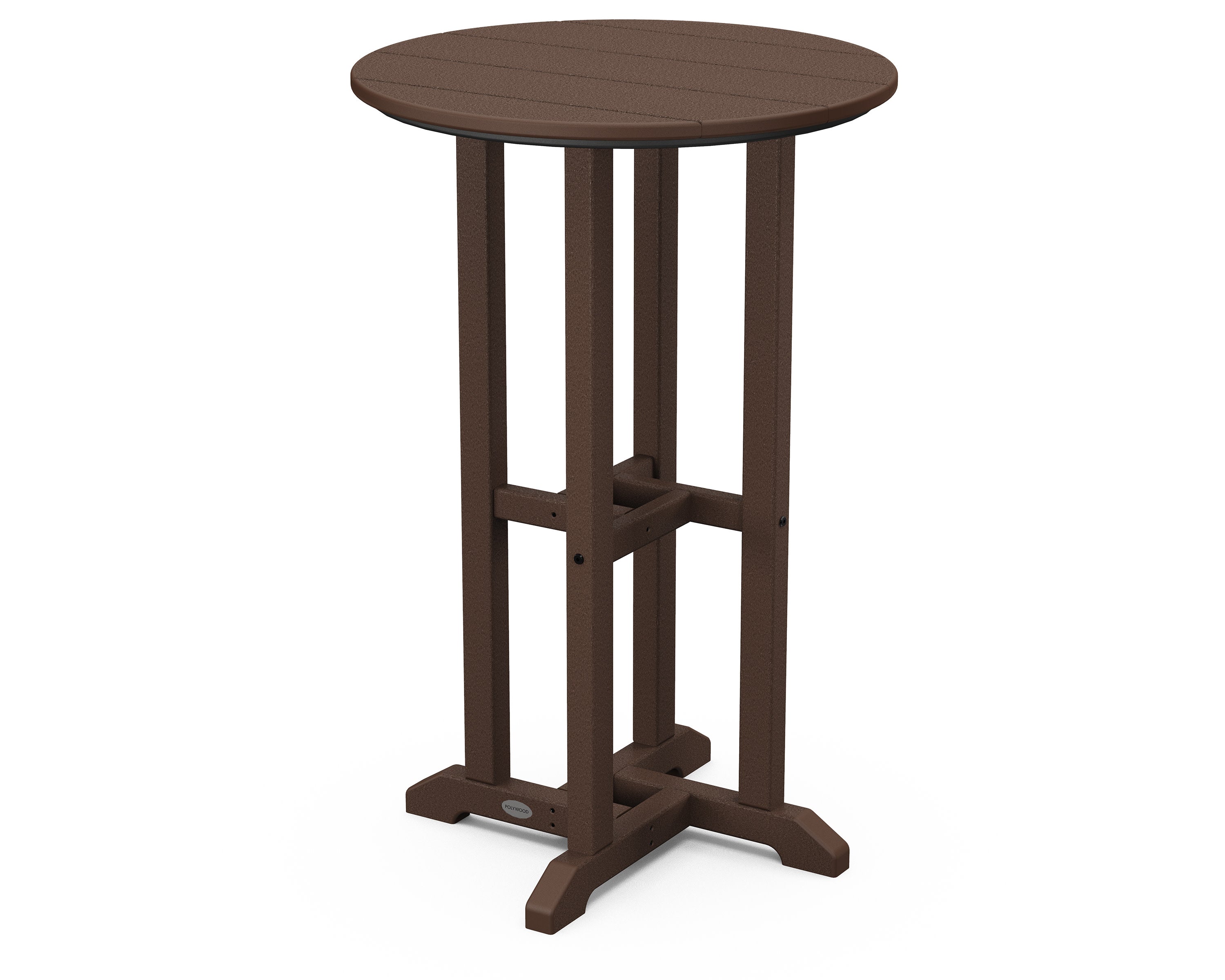 24" Round Farmhouse Counter Bistro Table in Mahogany